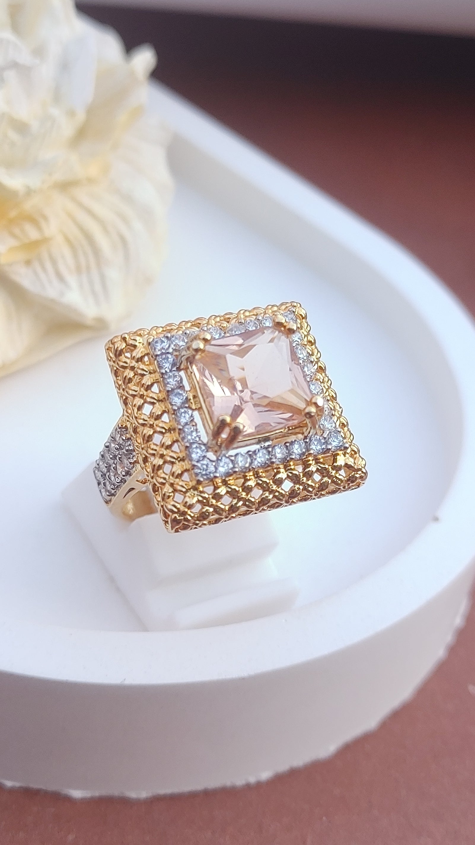 8Colors | Zircon Judao Rings with Real Stone | 18K Gold Polish | Adjustable Size | 3Yrs Warranty | MR-255