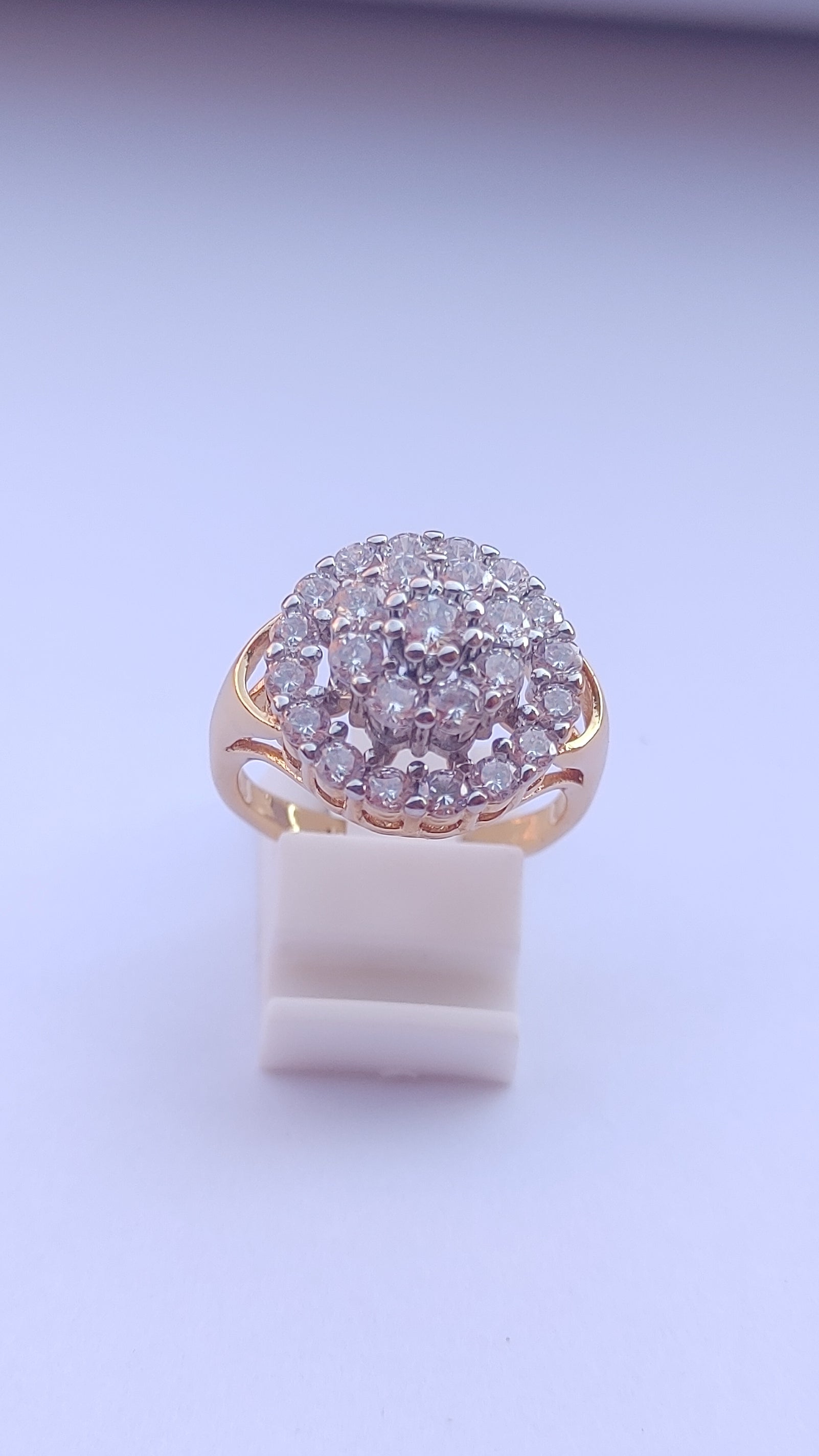 Diamond 💎 cut Zircon judao adjustable ring 22 k gold plated | MR-166