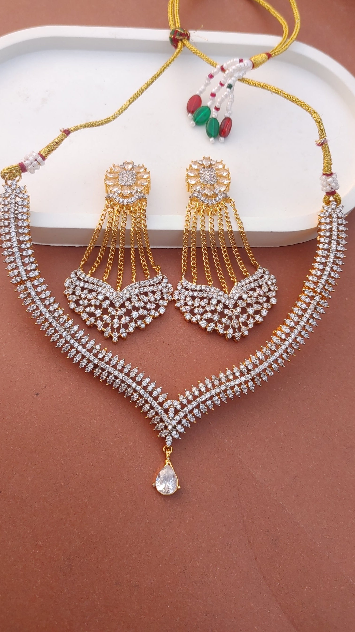 Real Gold Look | 💎Diamond Cut Zircon Set | 22K Gold Polish | MK-110