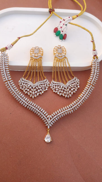 Real Gold Look | 💎Diamond Cut Zircon Set | 22K Gold Polish | MK-110