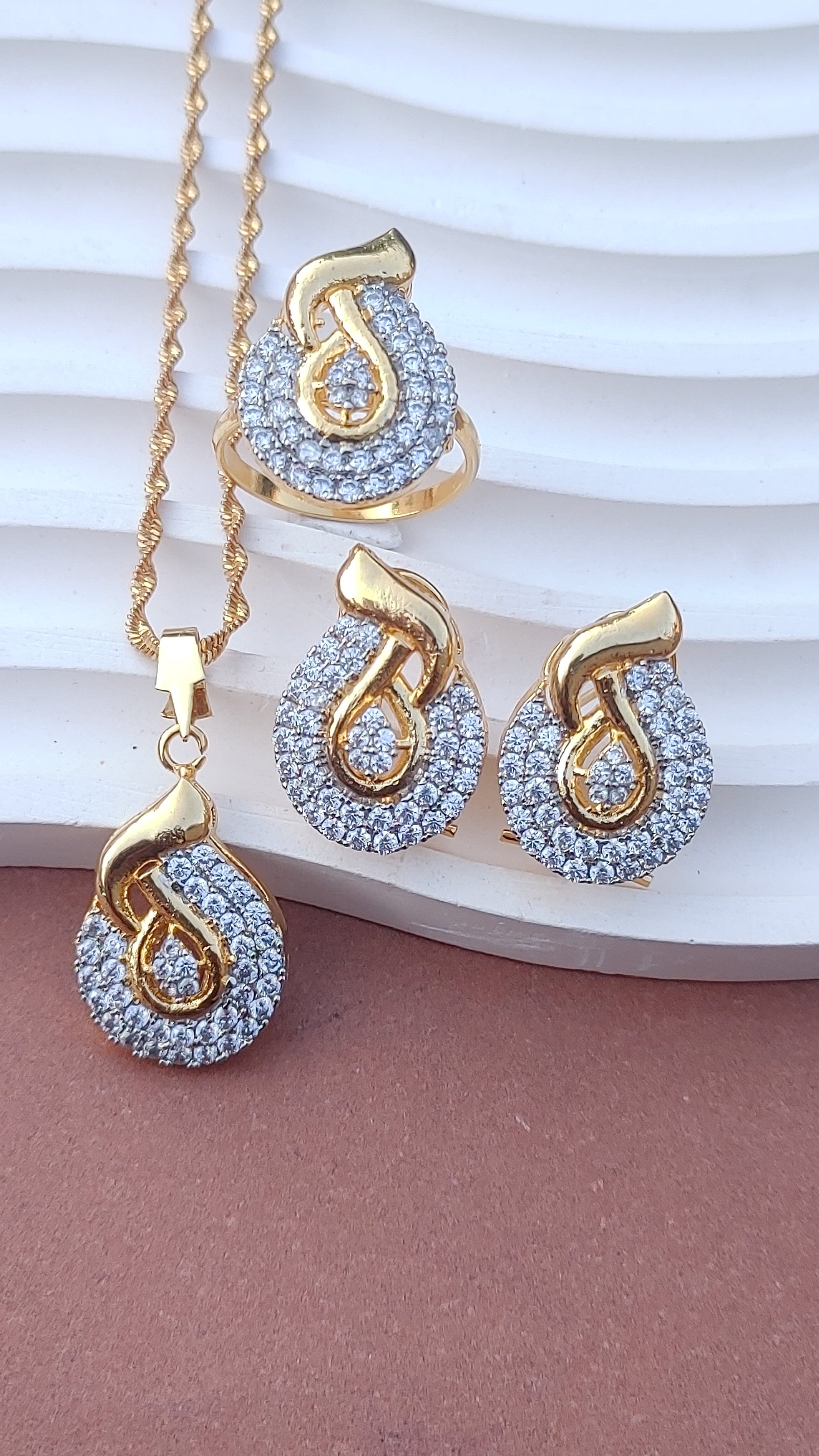 Zircon judao Locket Set | 22K Gold Plated(3 Yrs. Warranty) | Mk-609