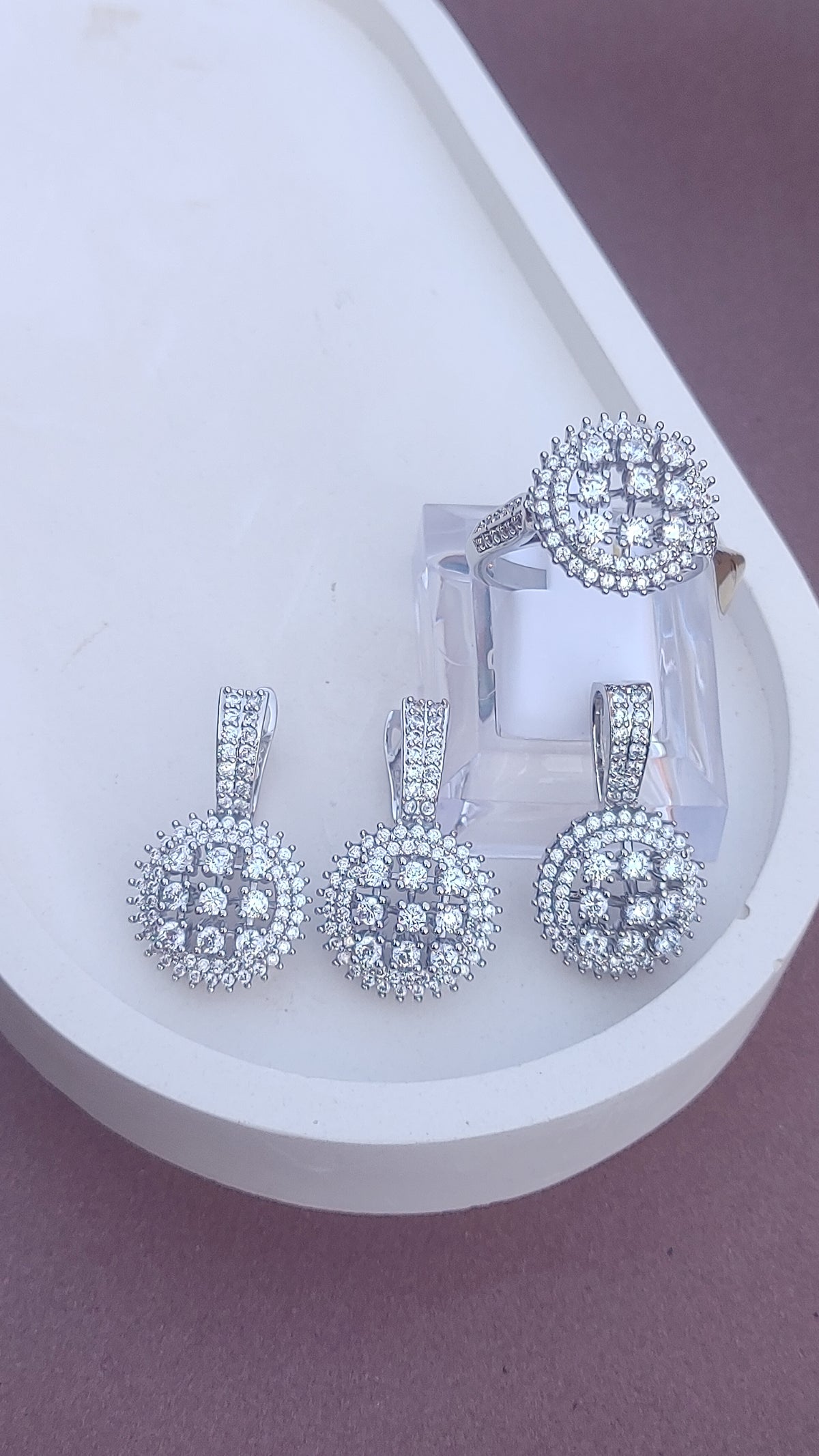 💎Diamond Cut Zircon Locket Set | 925 sterling silver | MK-903