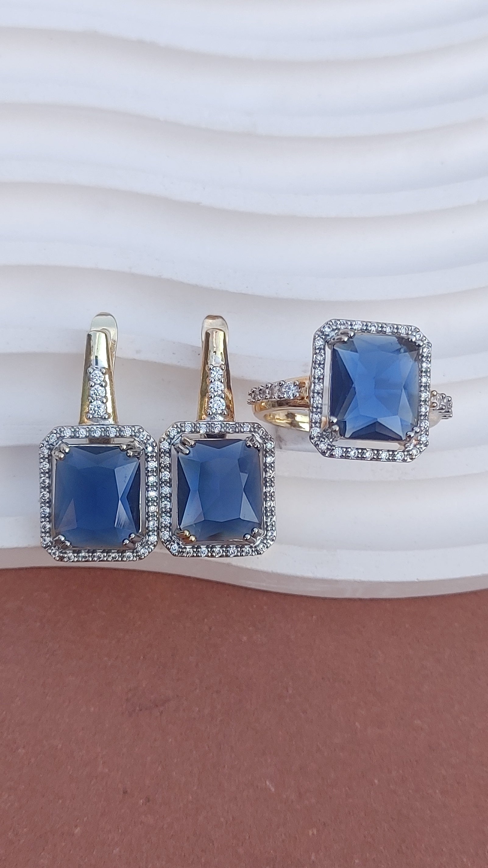 Designer Judao Zircon Earrings & ring | Original Zircon Stones | 5 Colors | ME-967