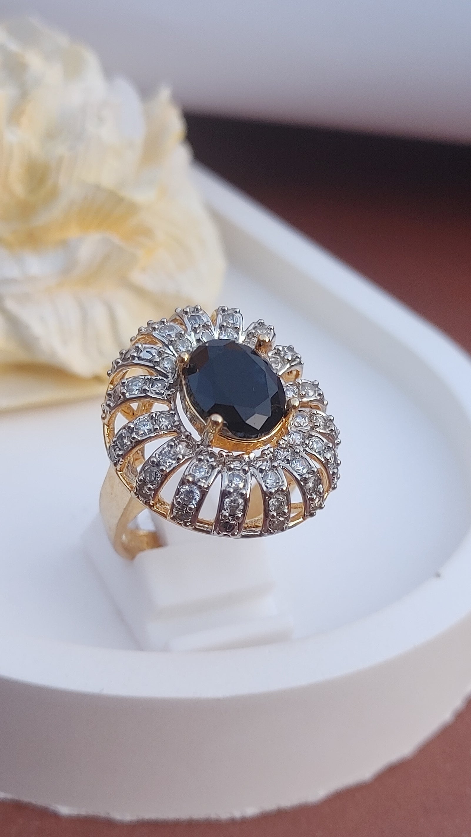 8Colors | Zircon Judao Rings with Real Stone | 18K Gold Polish | Adjustable Size | 3Yrs Warranty | MR-326