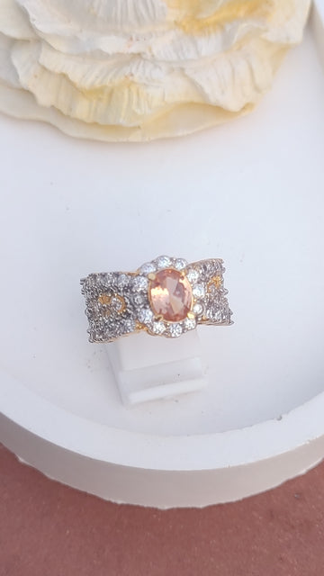 7Colors | Zircon Judao Rings with Real Stone | 18K Gold Polish | Adjustable Size | 3Yrs Warranty | MR-503
