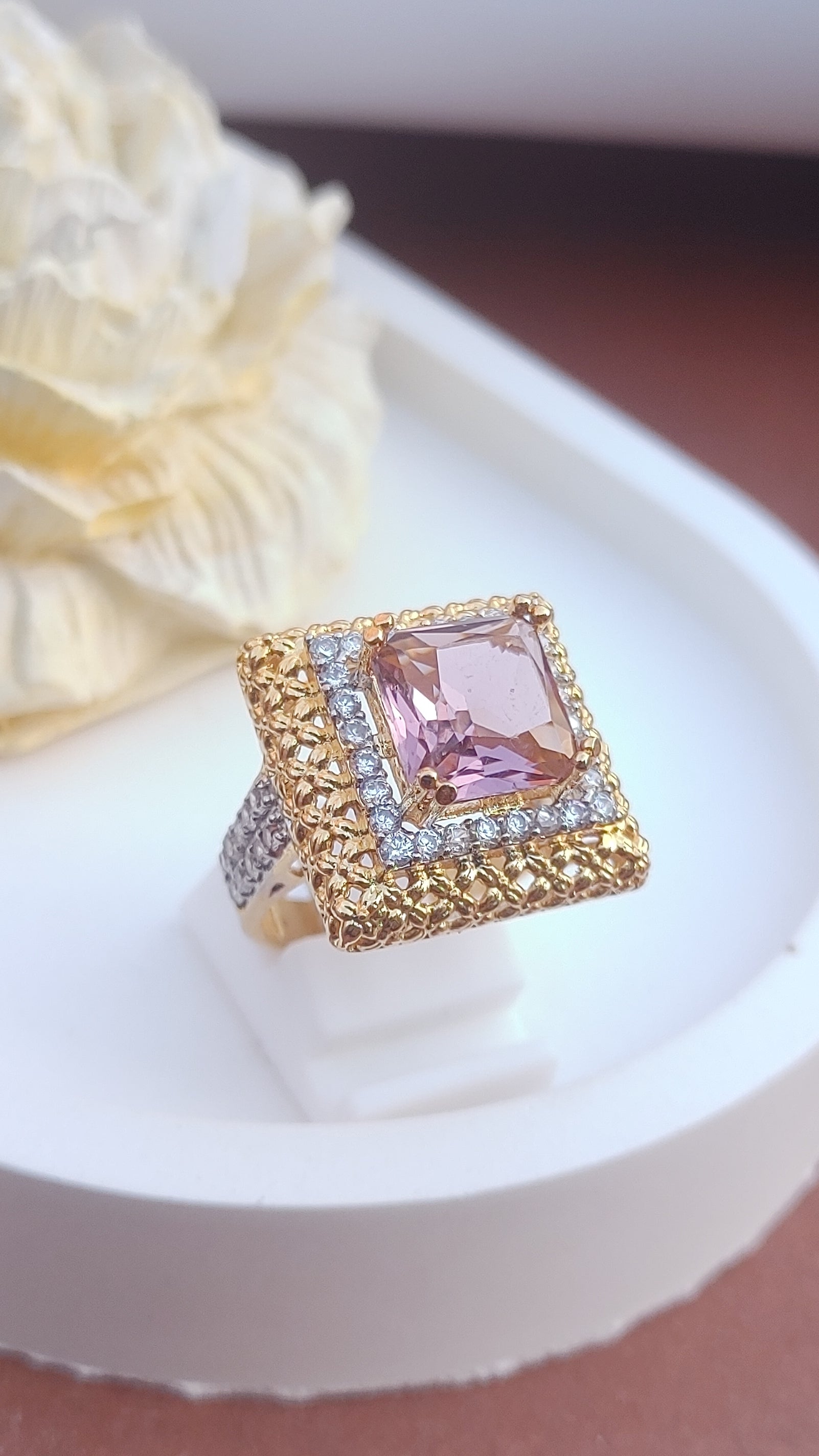 8Colors | Zircon Judao Rings with Real Stone | 18K Gold Polish | Adjustable Size | 3Yrs Warranty | MR-255