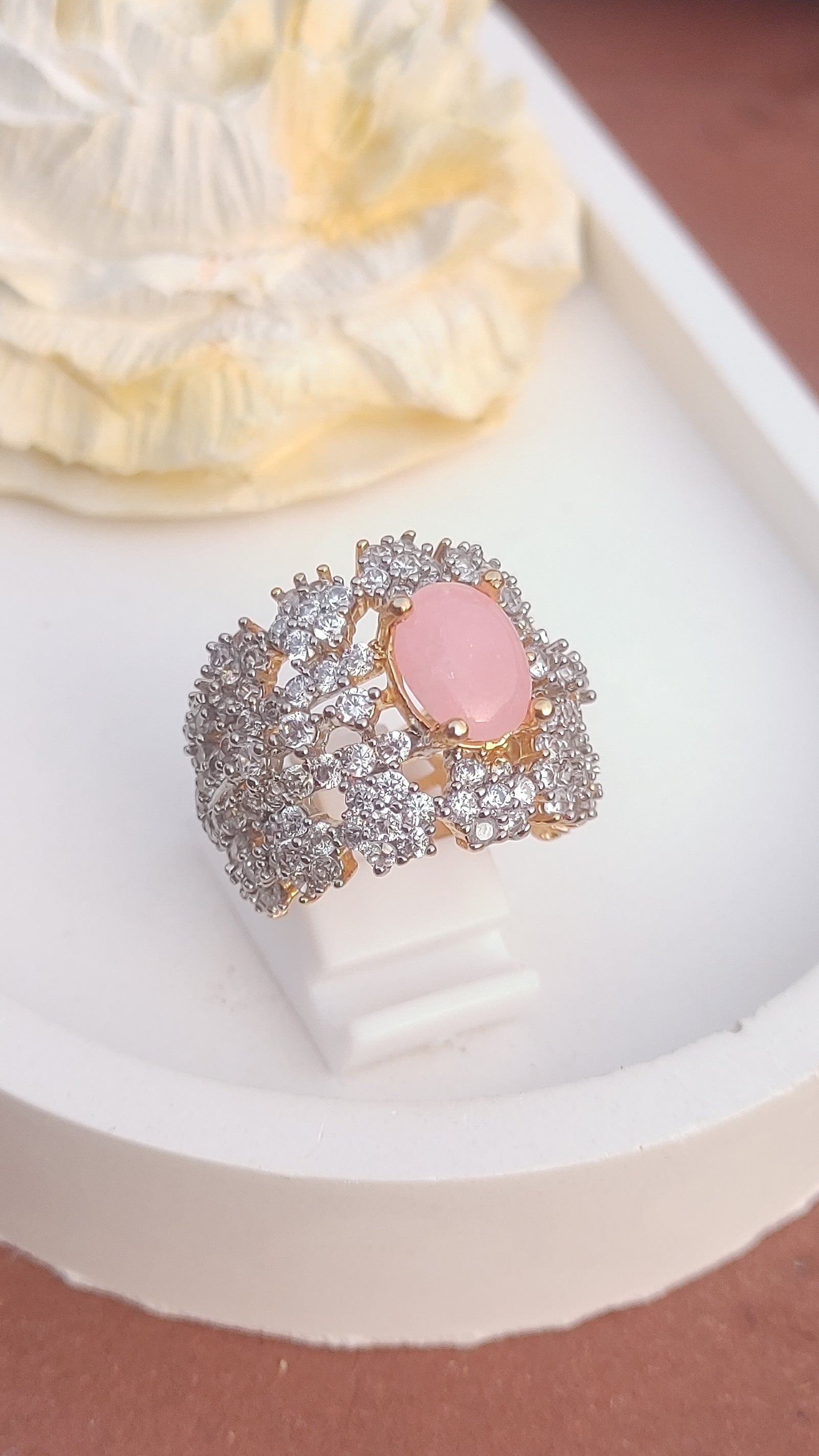 6 Colors | Zircon Judao Rings with Real Stone | 18K Gold Polish | Adjustable Size | 3Yrs Warranty | MR-352