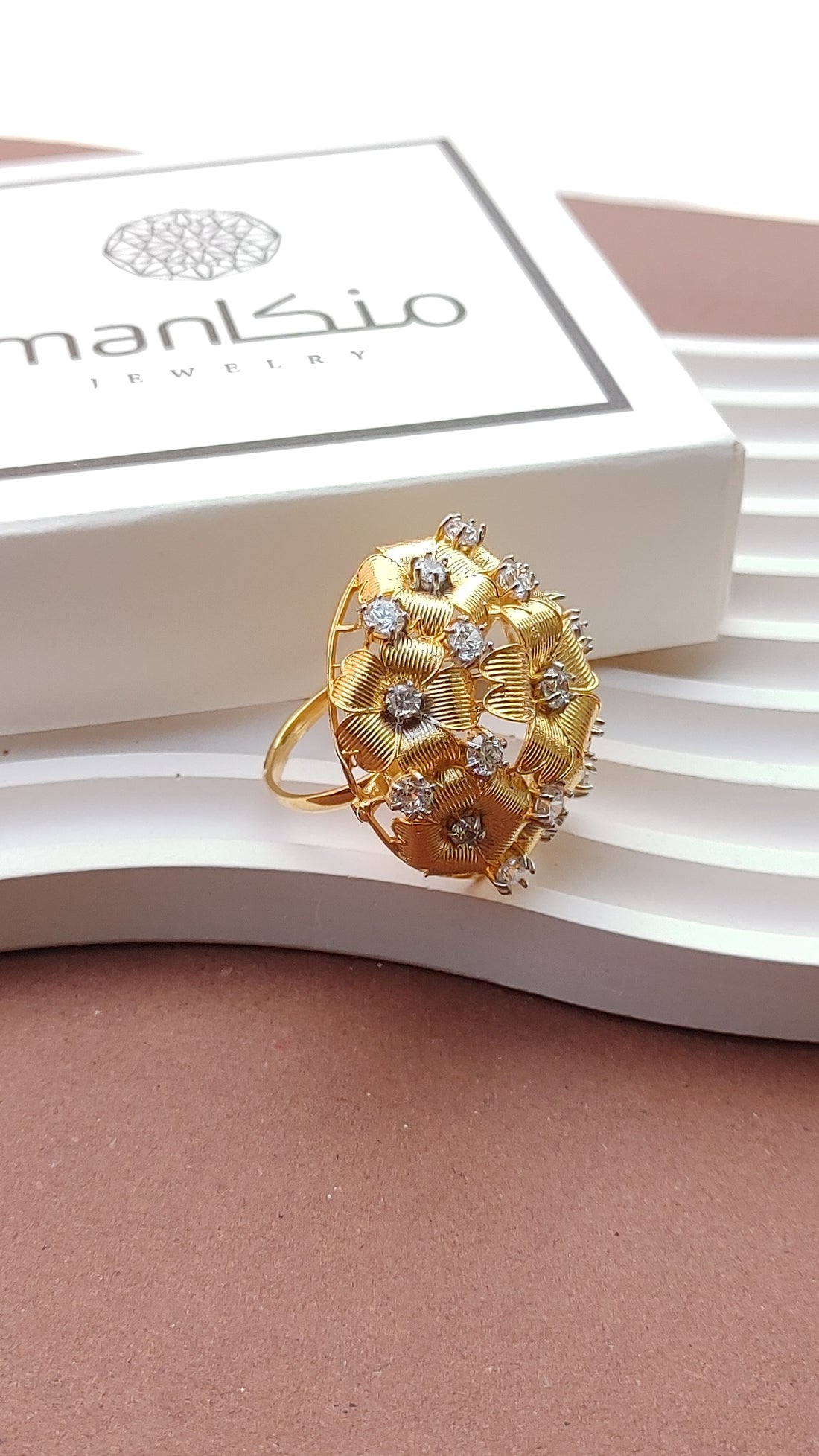 Diamond cut Zircon | judao ring | 22k gold polish | MR-106
