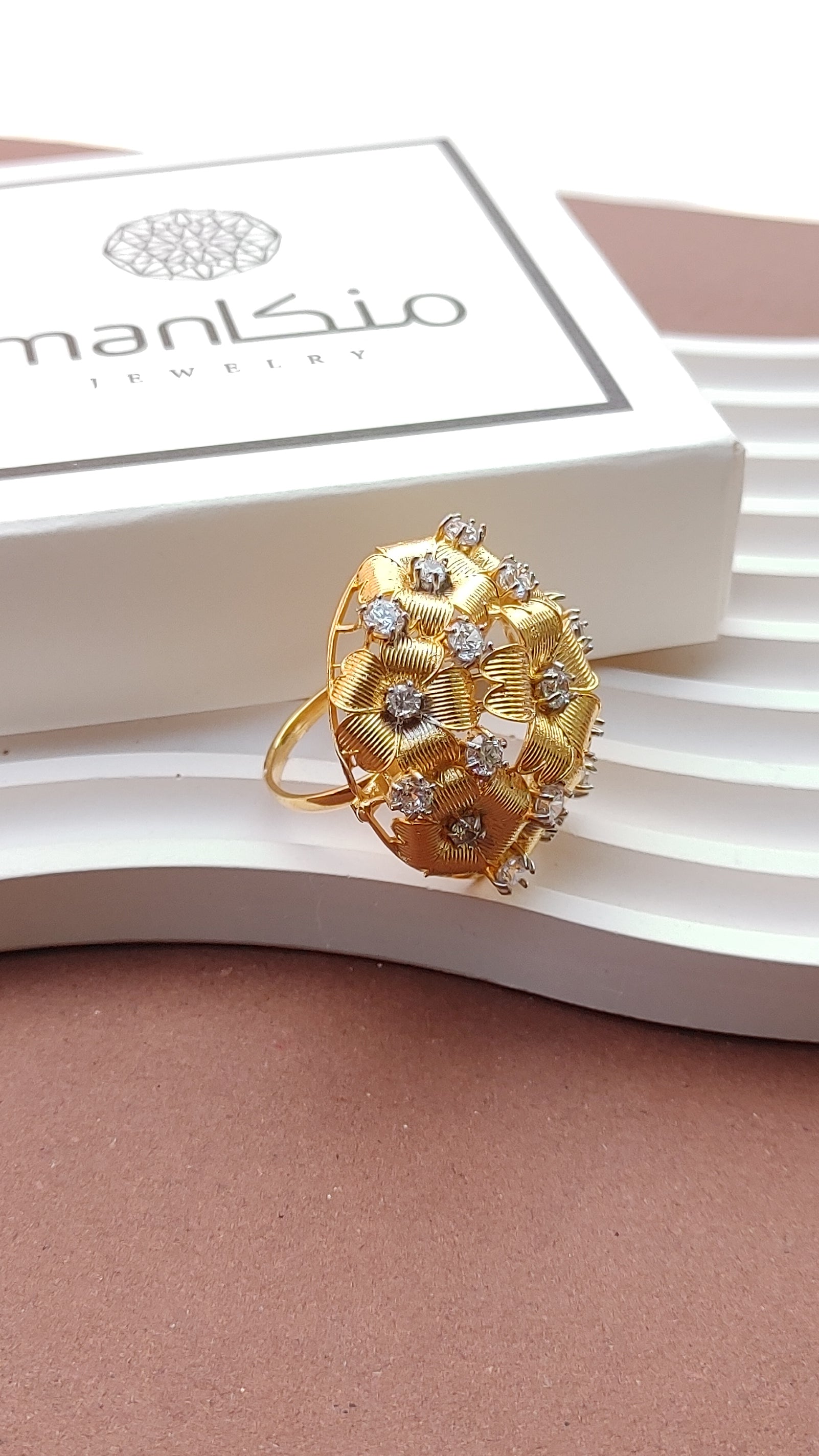 Diamond cut Zircon | judao ring | 22k gold polish | MR-106