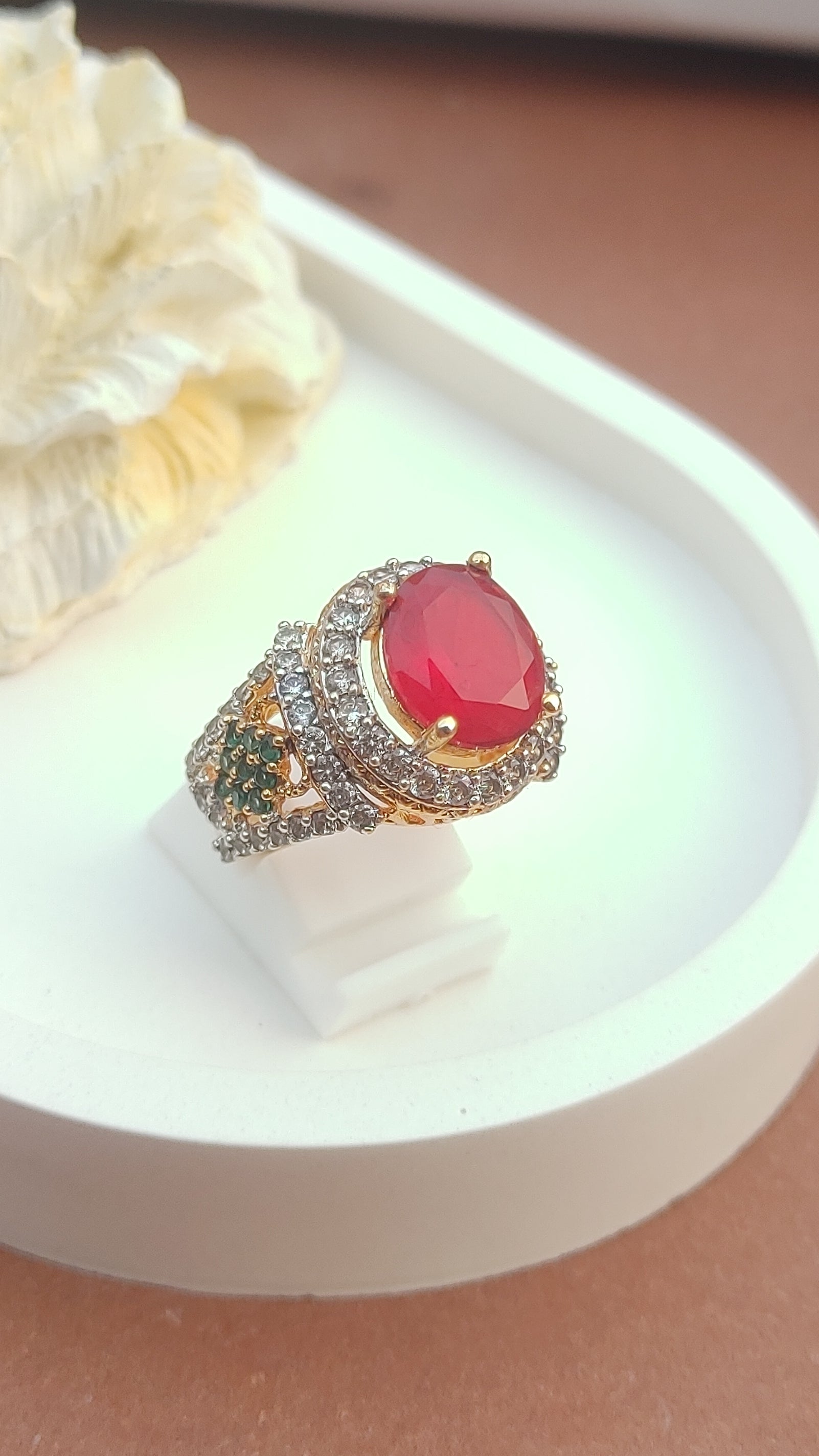 8Colors | Zircon Judao Rings with Real Stone | 18K Gold Polish | Adjustable Size | 3Yrs Warranty | MR-441