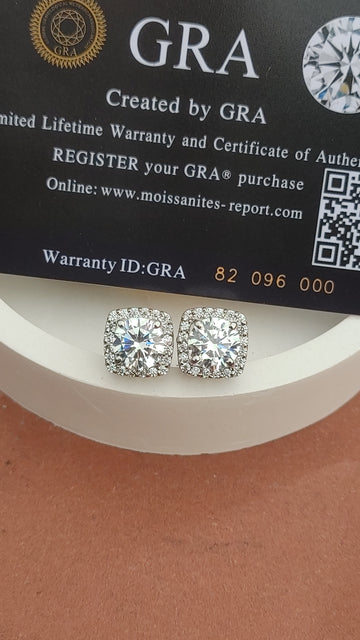 925 SILVER STERLING EARRINGS WITH MOISSANITE DIAMOND - s19