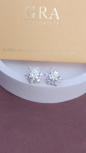 925 SILVER STERLING EARRINGS WITH MOISSANITE DIAMOND - s21