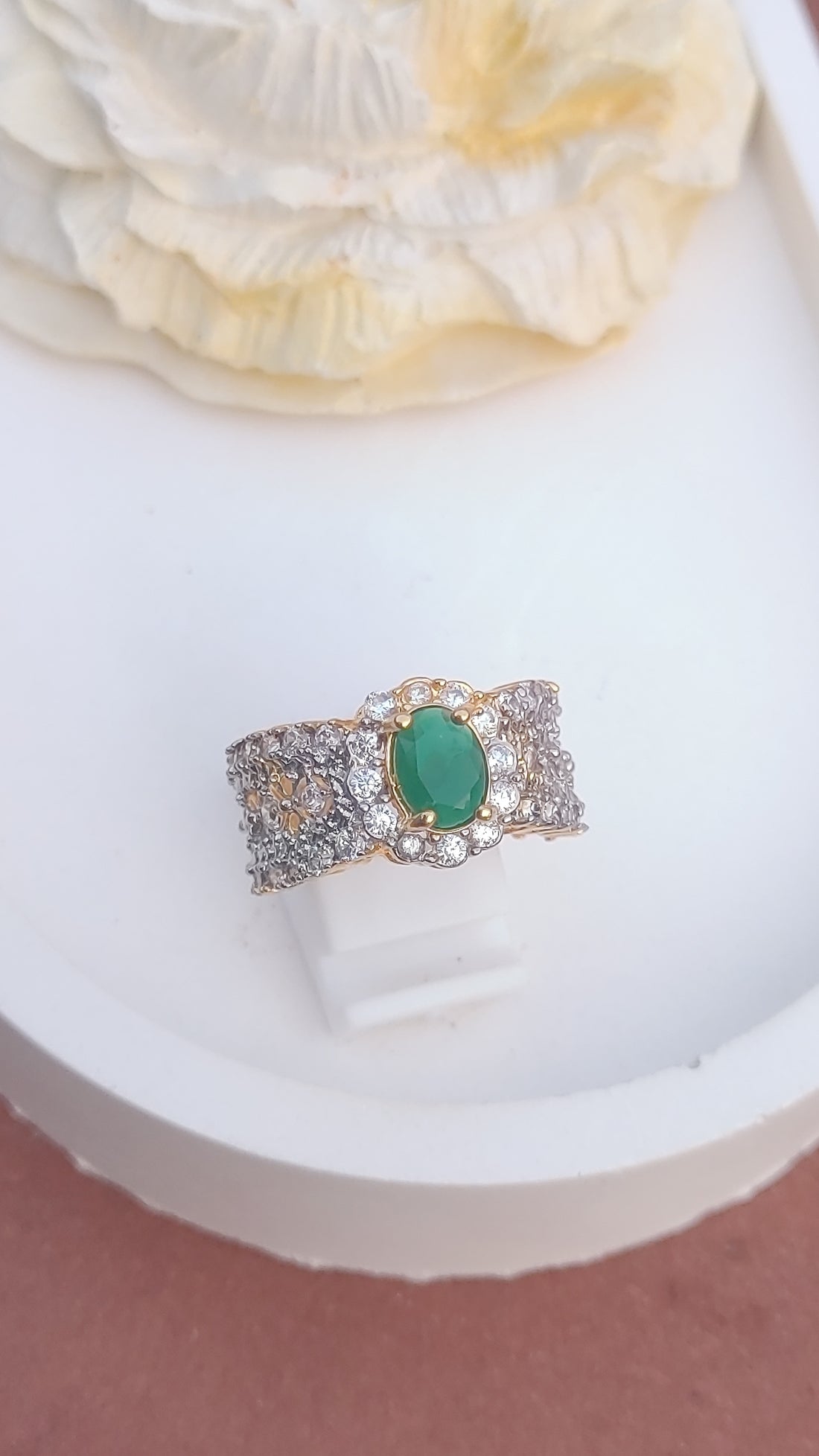 7Colors | Zircon Judao Rings with Real Stone | 18K Gold Polish | Adjustable Size | 3Yrs Warranty | MR-503