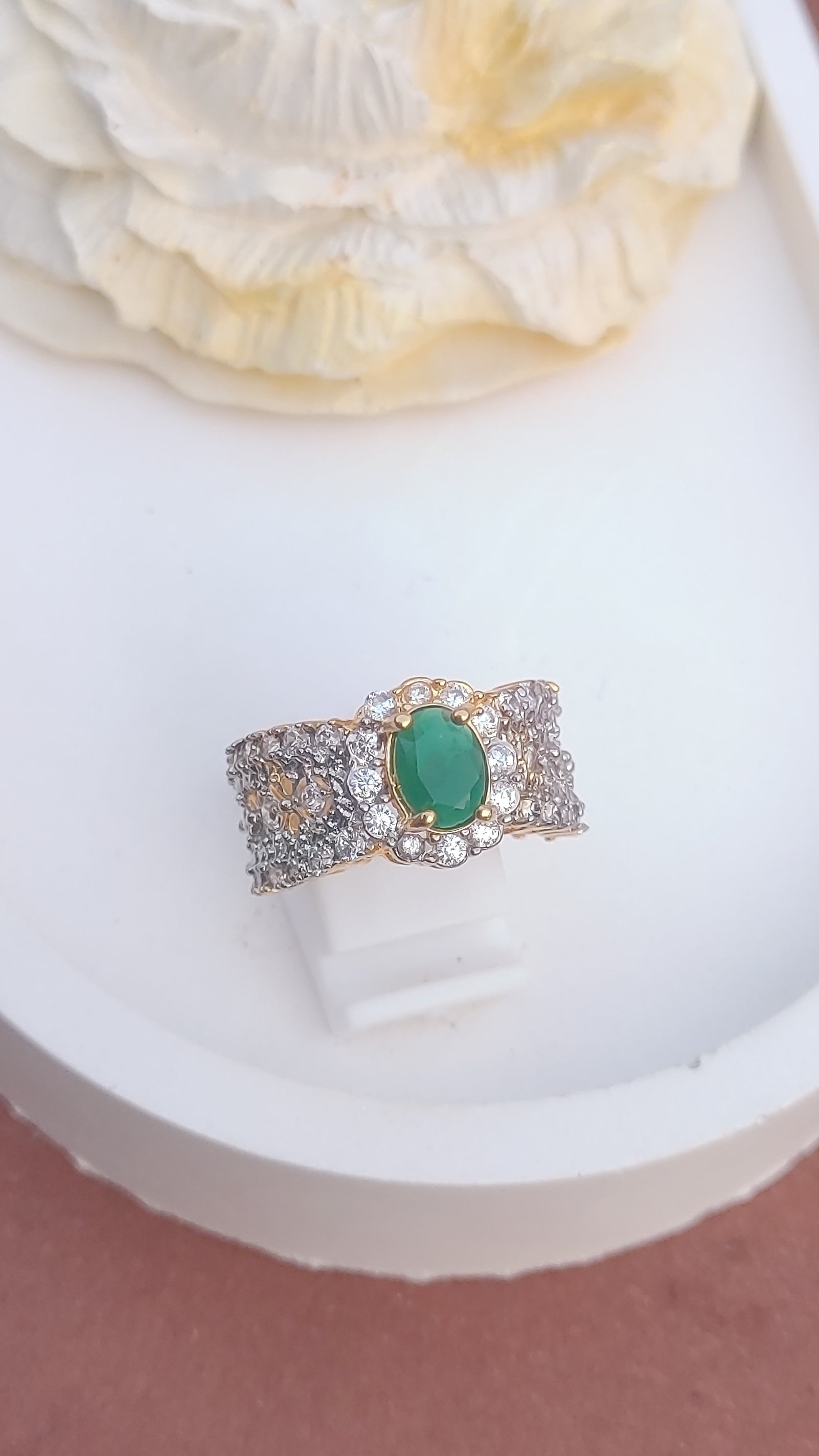 7Colors | Zircon Judao Rings with Real Stone | 18K Gold Polish | Adjustable Size | 3Yrs Warranty | MR-503
