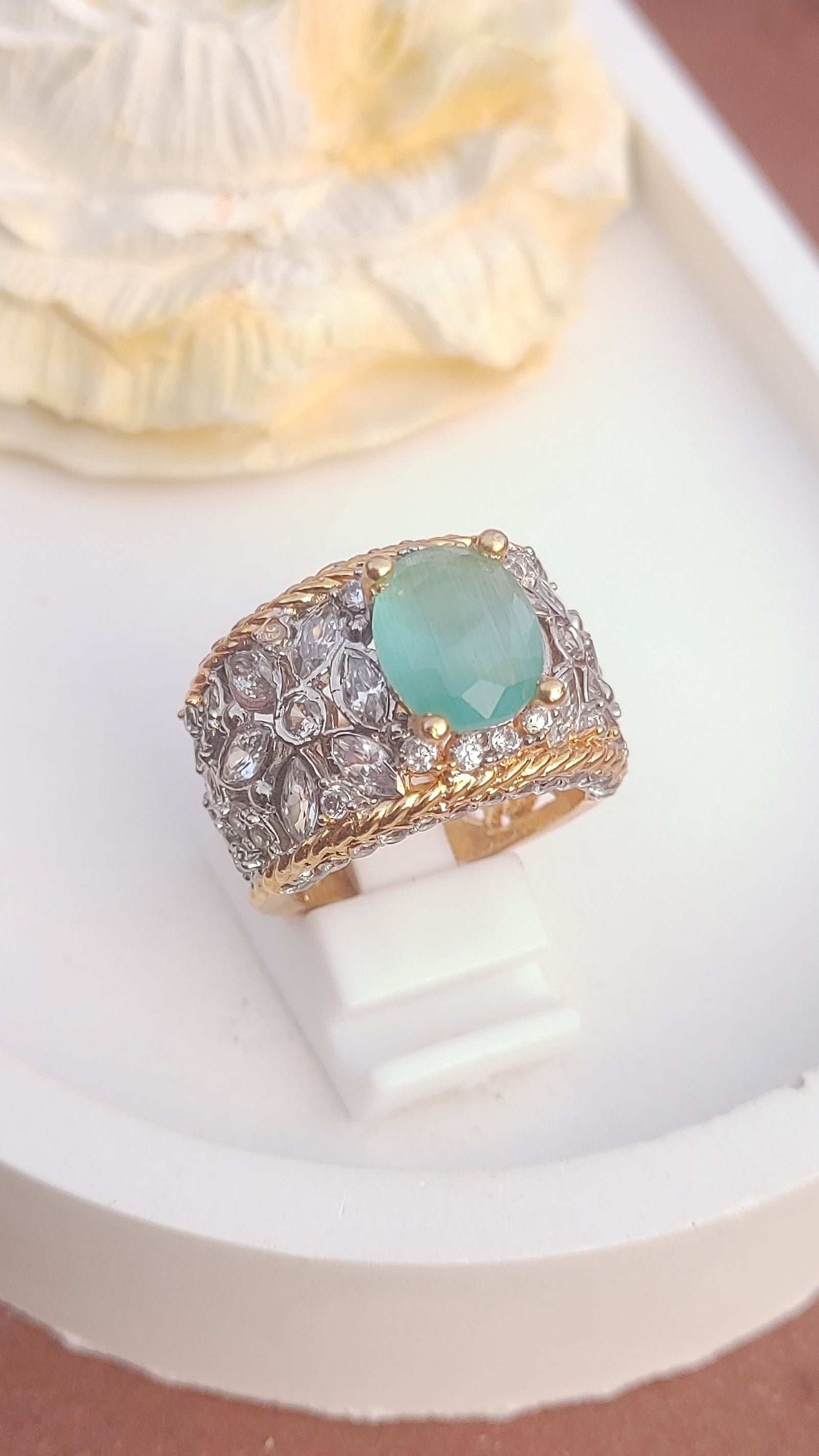 4Colors | Zircon Judao Rings with Real Stone | 18K Gold Polish | Adjustable Size | 3Yrs Warranty | MR-100