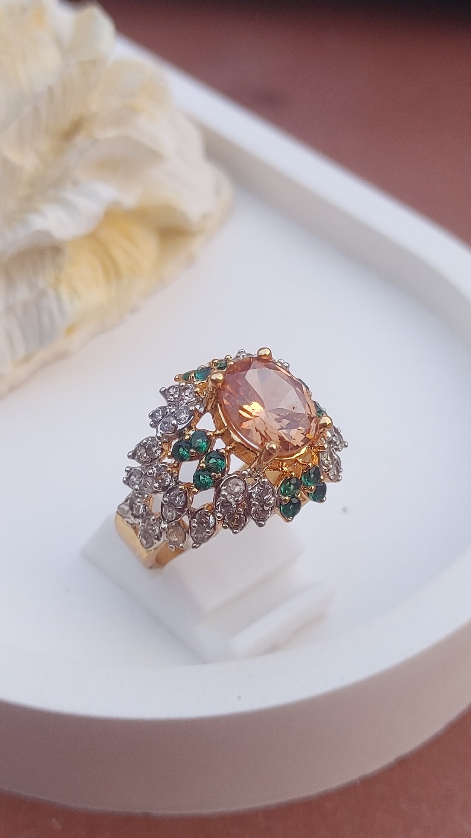 4Colors | Zircon Judao Rings with Real Stone | 18K Gold Polish | Adjustable Size | 3Yrs Warranty | MR-500