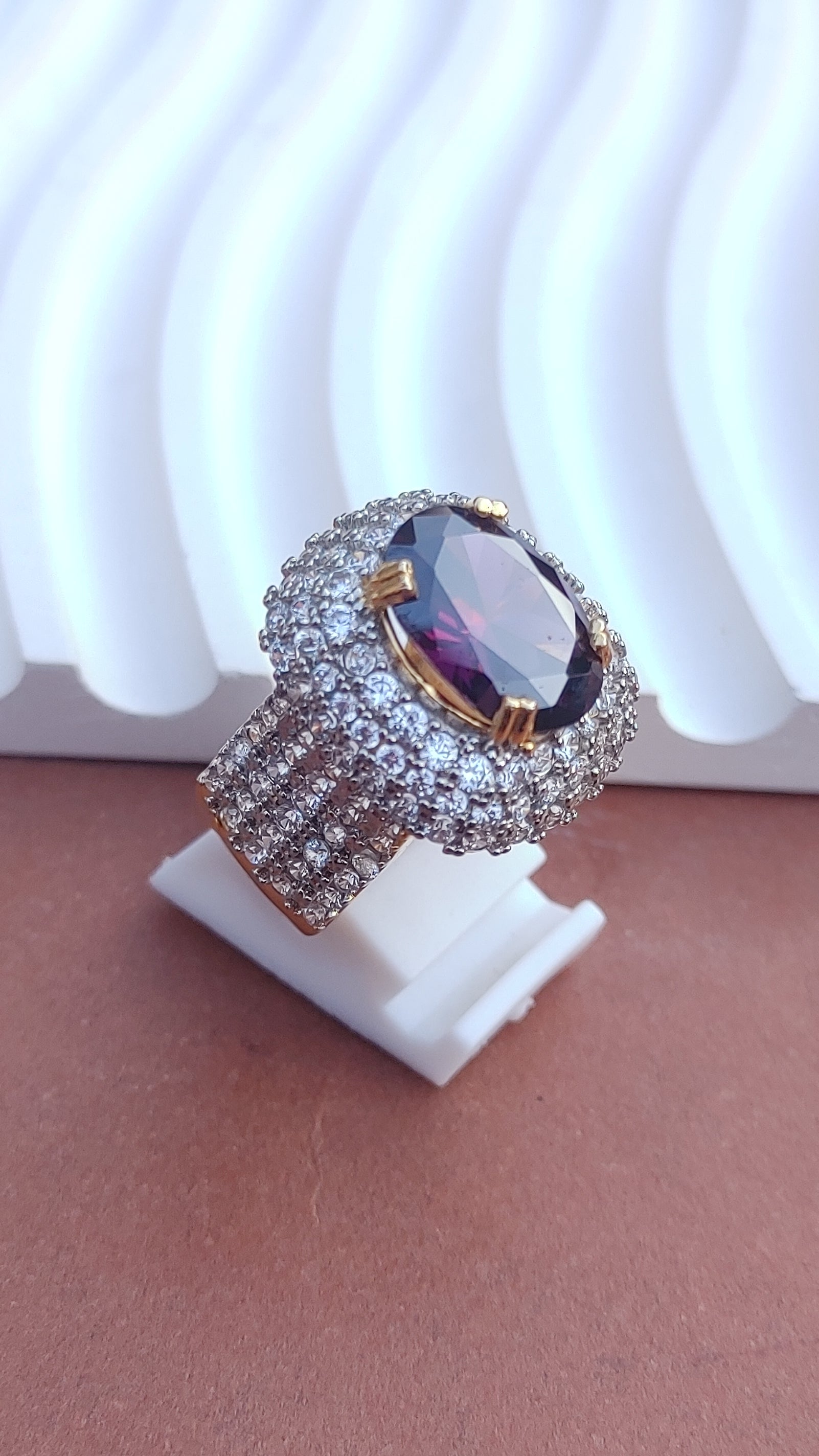 9Colors | Zircon Judao Rings with Real Stone | 18K Gold Polish | Adjustable Size | 3Yrs Warranty | MR-364