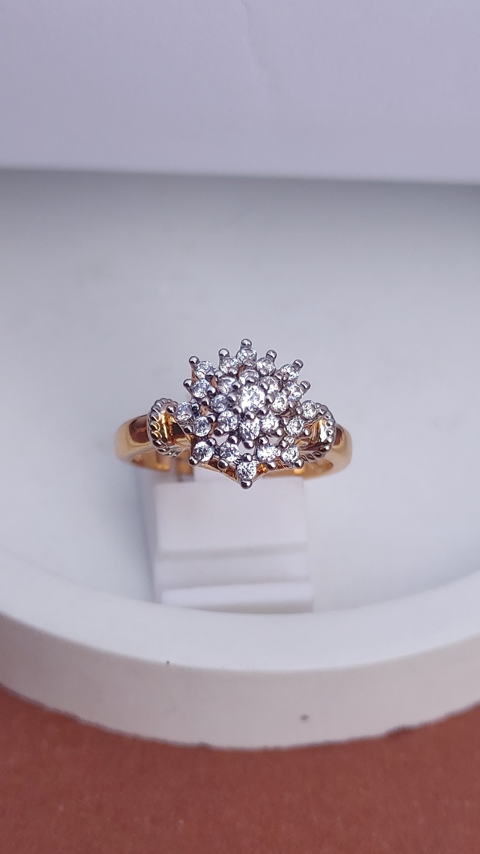 Diamond 💎 cut Zircon judao adjustable ring 22 k gold plated | MR-169