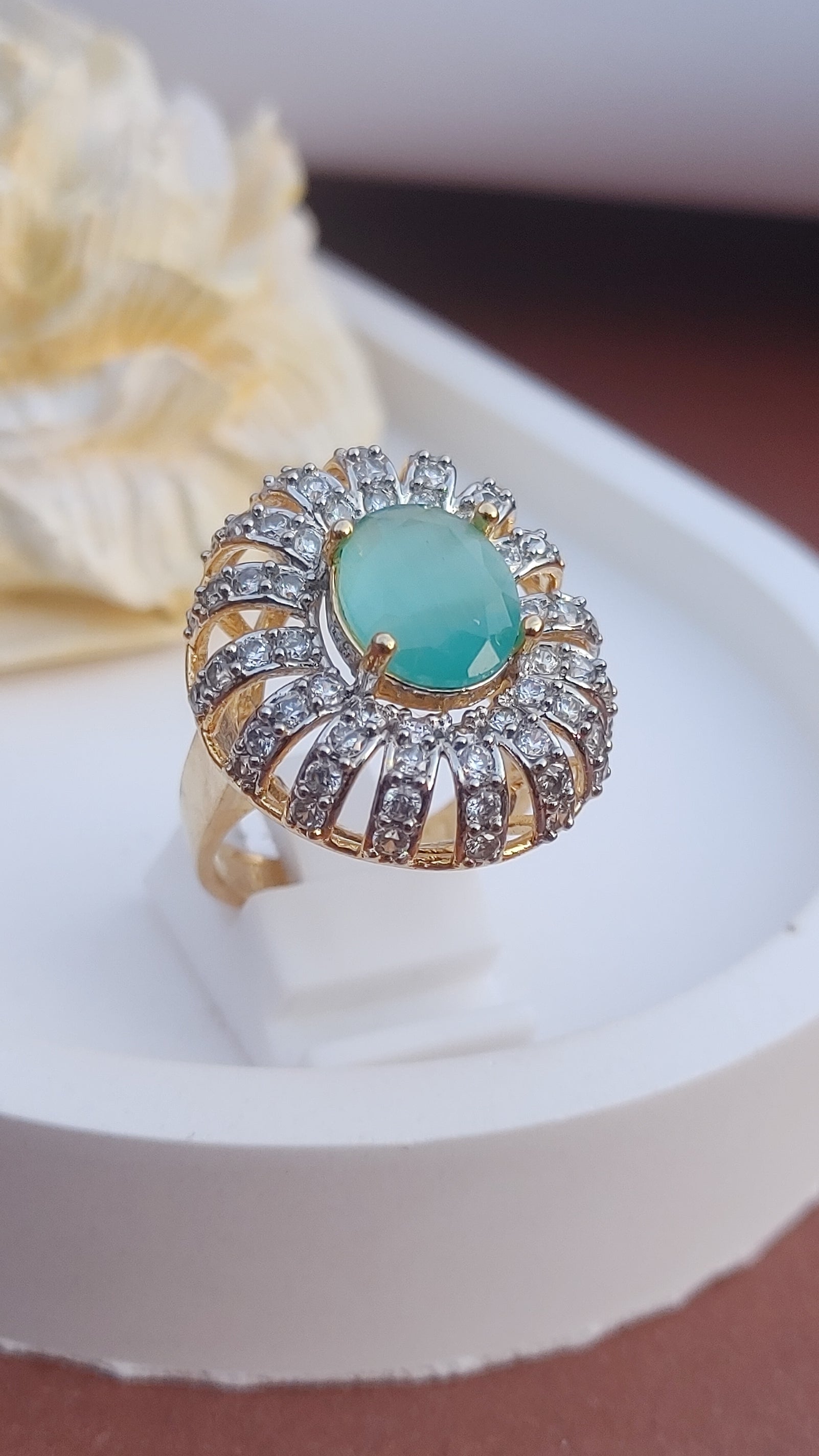 8Colors | Zircon Judao Rings with Real Stone | 18K Gold Polish | Adjustable Size | 3Yrs Warranty | MR-326