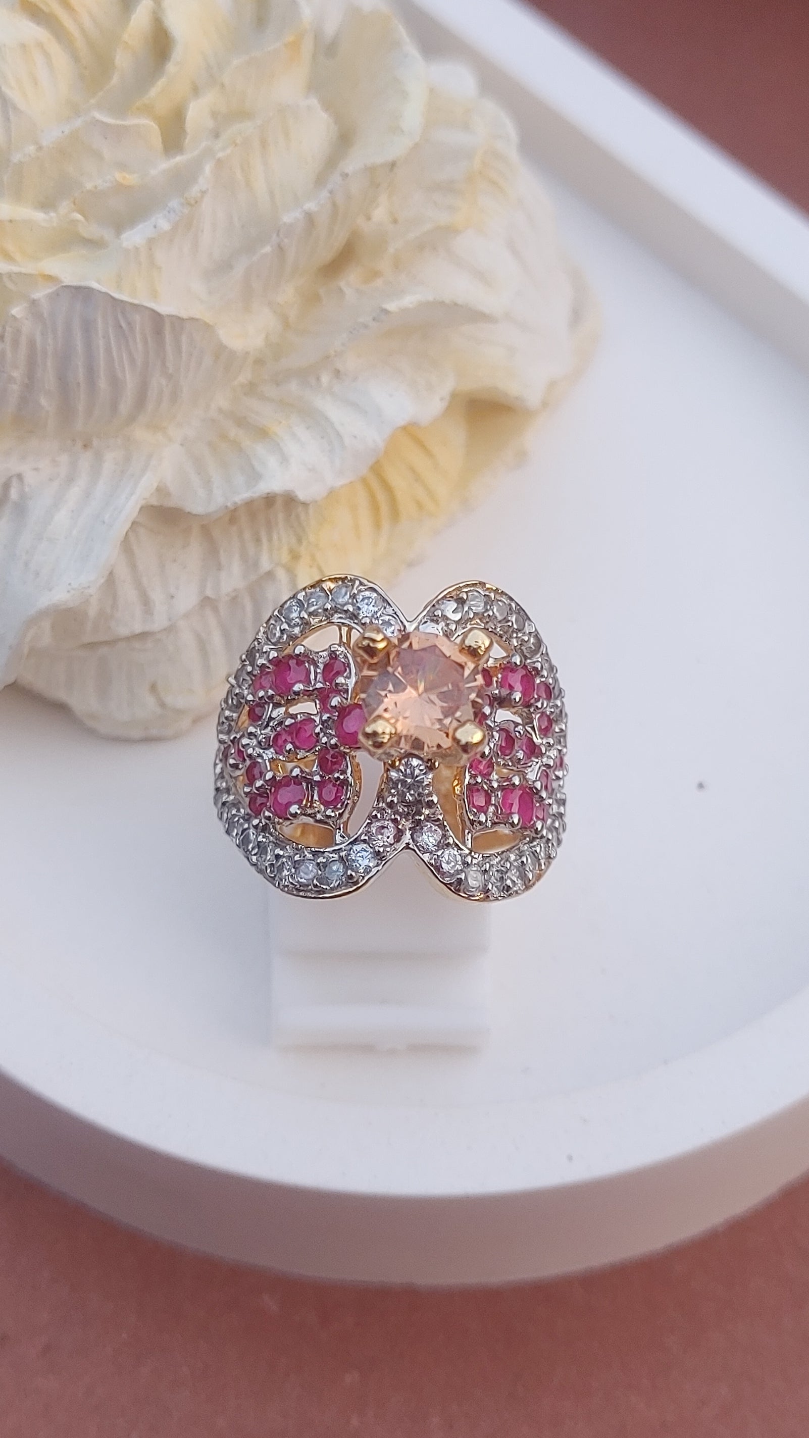 6Colors | Zircon Judao Rings with Real Stone | 18K Gold Polish | Adjustable Size | 3Yrs Warranty | MR-113