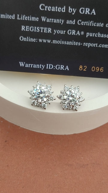 925 SILVER STERLING EARRINGS WITH MOISSANITE DIAMOND - s19