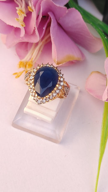 3Colors | Zircon Judao Rings with Real Stone | 18K Gold Polish | Adjustable Size | 3Yrs Warranty | MR-342