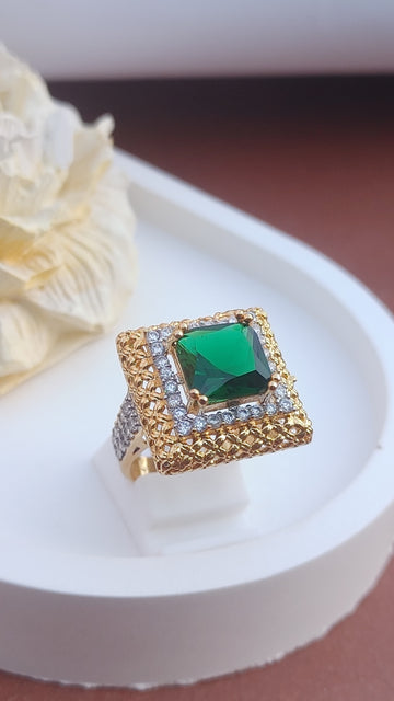 8Colors | Zircon Judao Rings with Real Stone | 18K Gold Polish | Adjustable Size | 3Yrs Warranty | MR-255