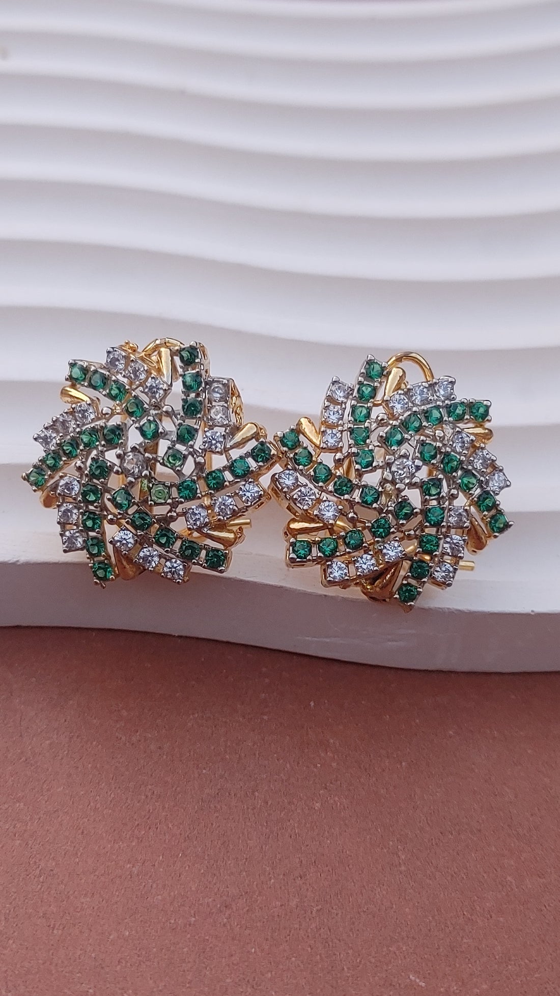 4 colors/Handmade Judao earrings with Real Stone Original 18K Gold Polish/ME-324