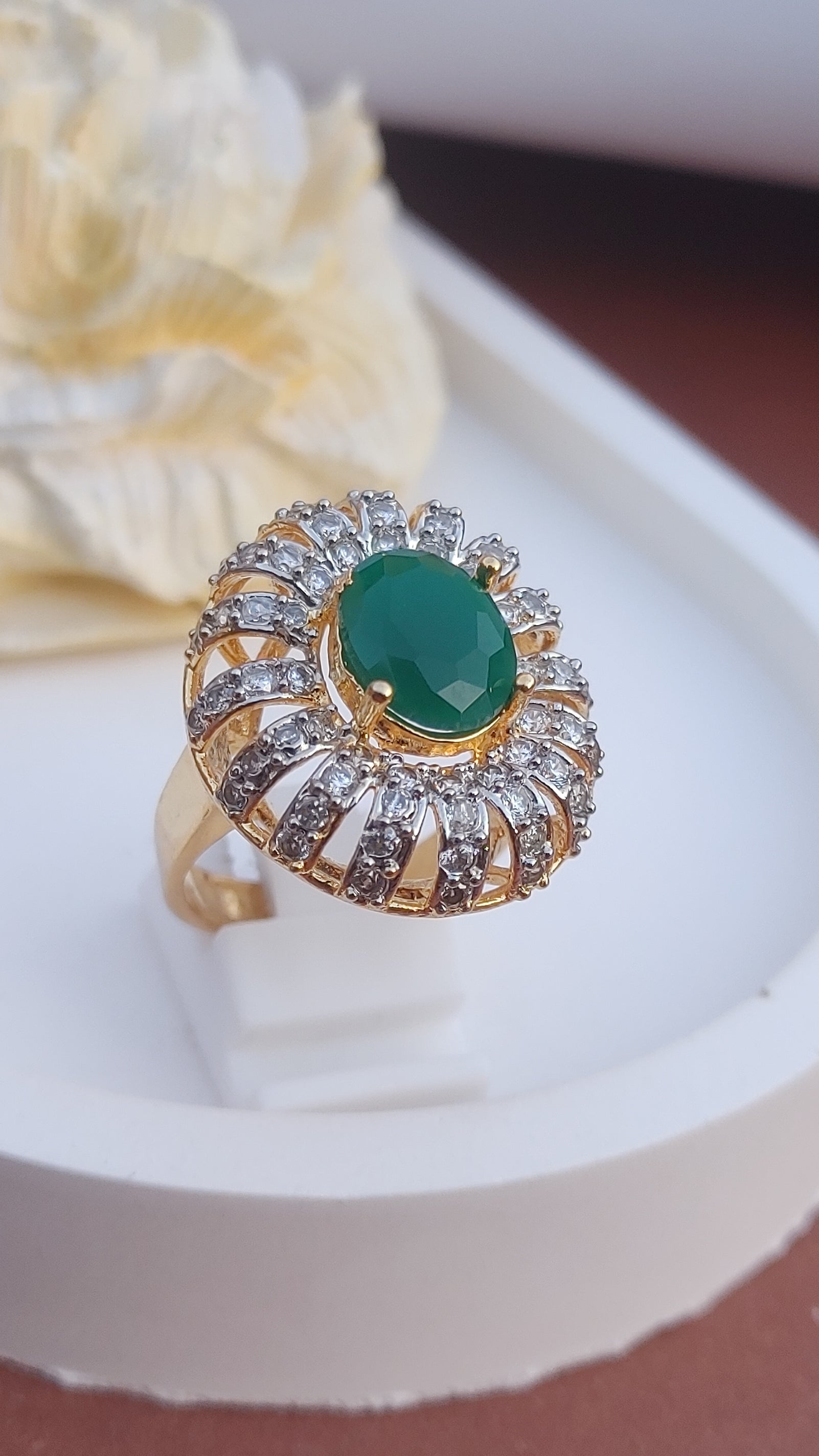 8Colors | Zircon Judao Rings with Real Stone | 18K Gold Polish | Adjustable Size | 3Yrs Warranty | MR-326
