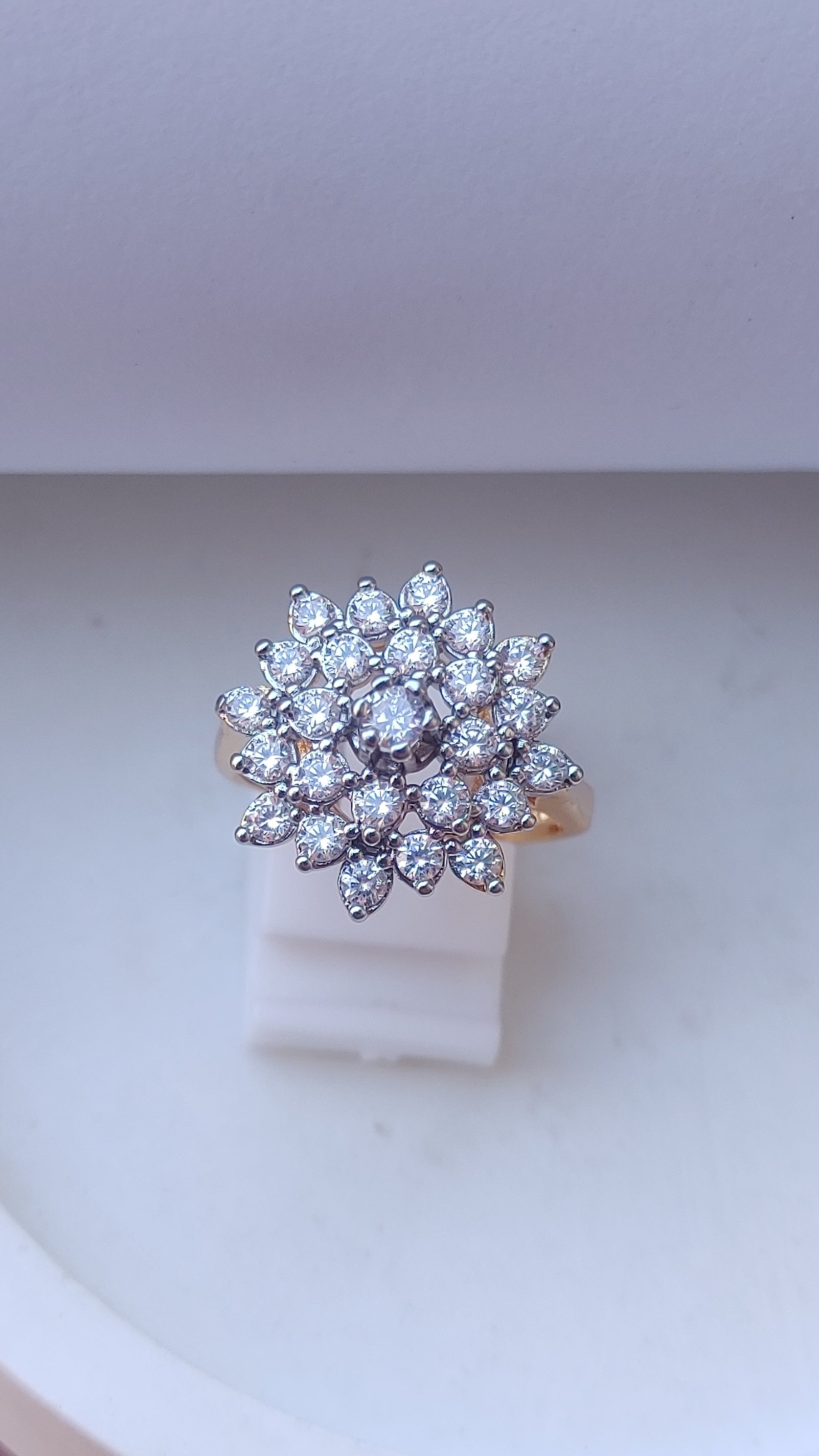 Diamond cut Zircon | judao ring | 22k gold polish | MR-144