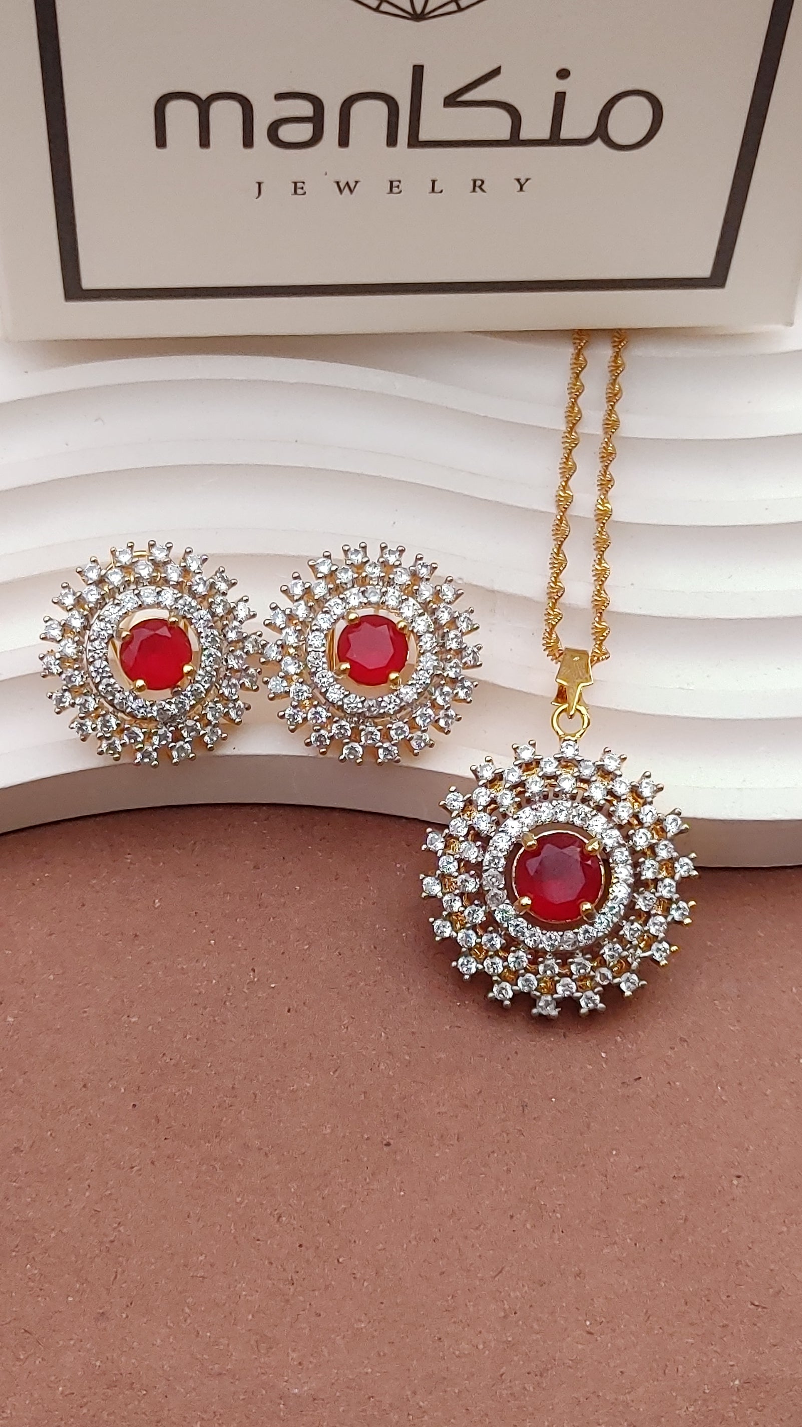 4Colors | Handmade Locket set in Diamond Cut & Zircons | 22K Gold Plated | MK-097