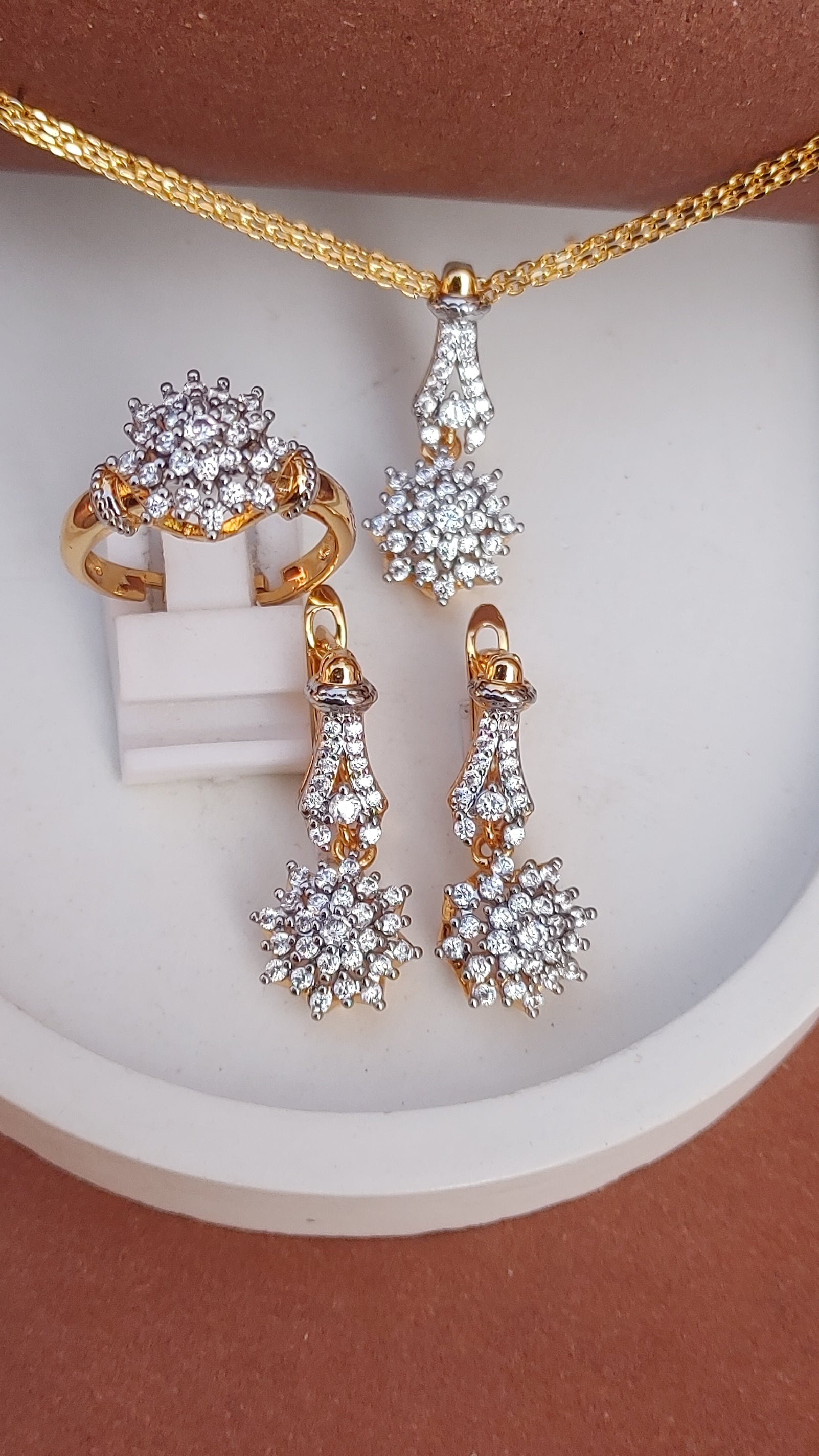 Zircon judao Locket Set | 22K Gold Plated(3 Yrs. Warranty) | Mk-667