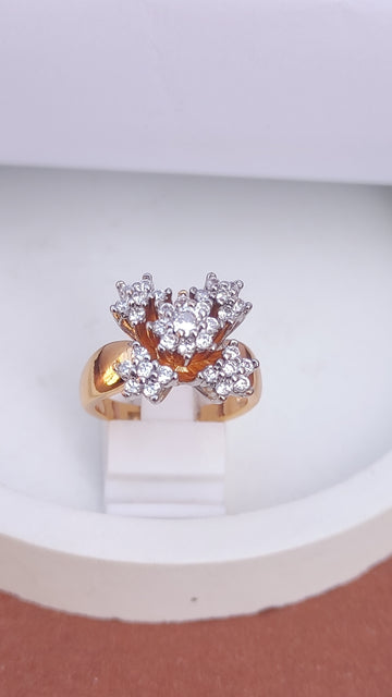 Diamond cut Zircon | judao ring | 22k gold polish | MR-131