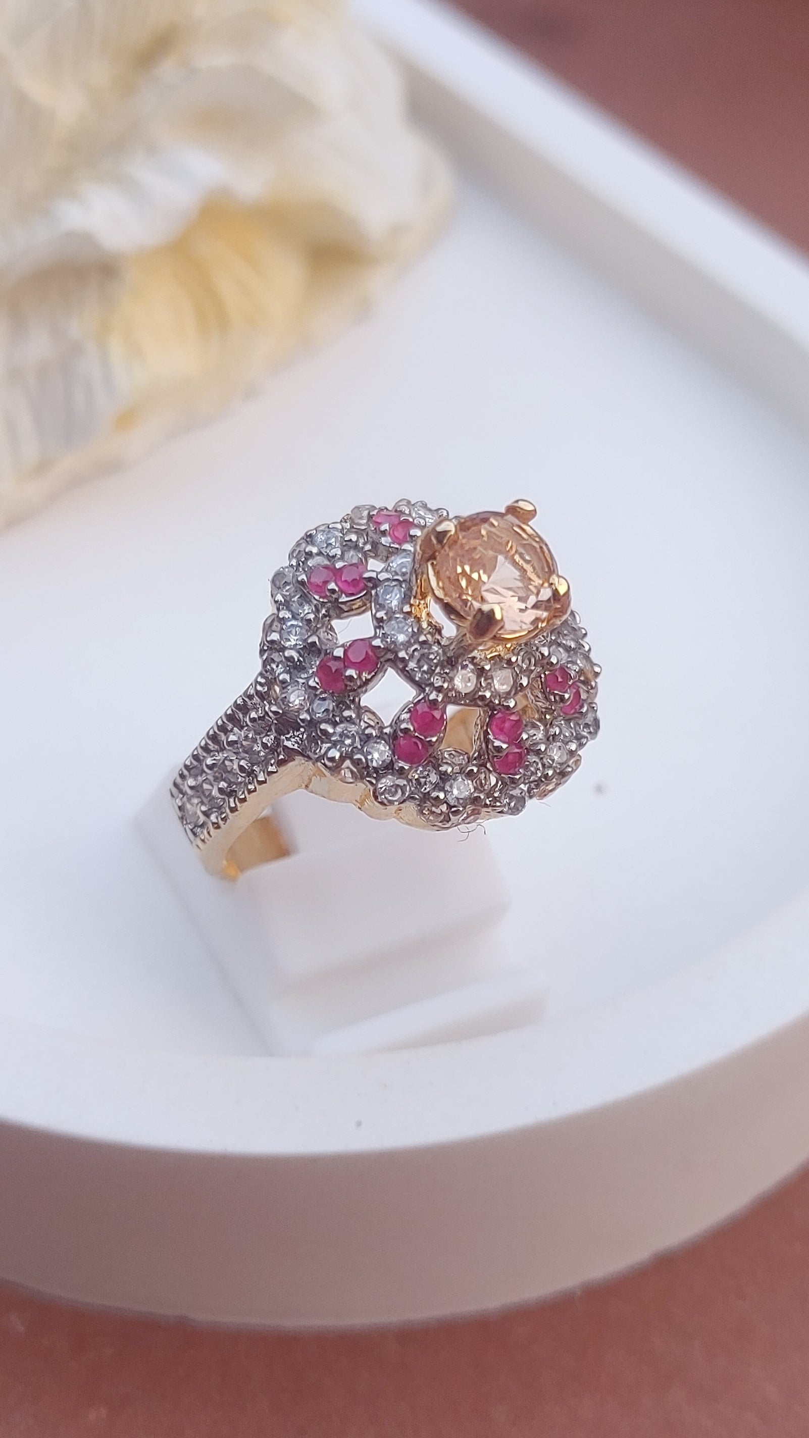 8Colors | Zircon Judao Rings with Real Stone | 18K Gold Polish | Adjustable Size | 3Yrs Warranty | MR-455