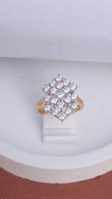 Diamond cut Zircon | judao ring | 22k gold polish | MR-142