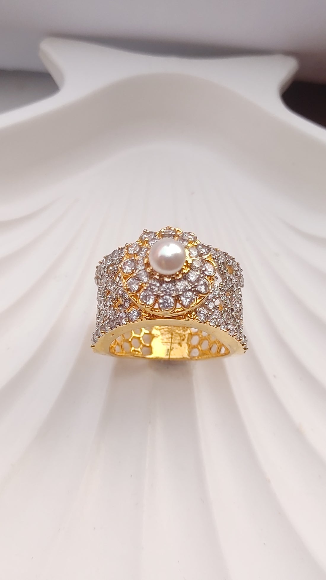 Diamond 💎 cut Zircon judao adjustable ring 22 k gold plated hand crafted | MR-765