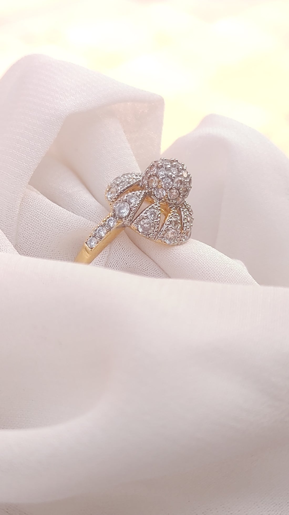 Diamond cut Zircon | judao ring | 22k gold polish | MR-190