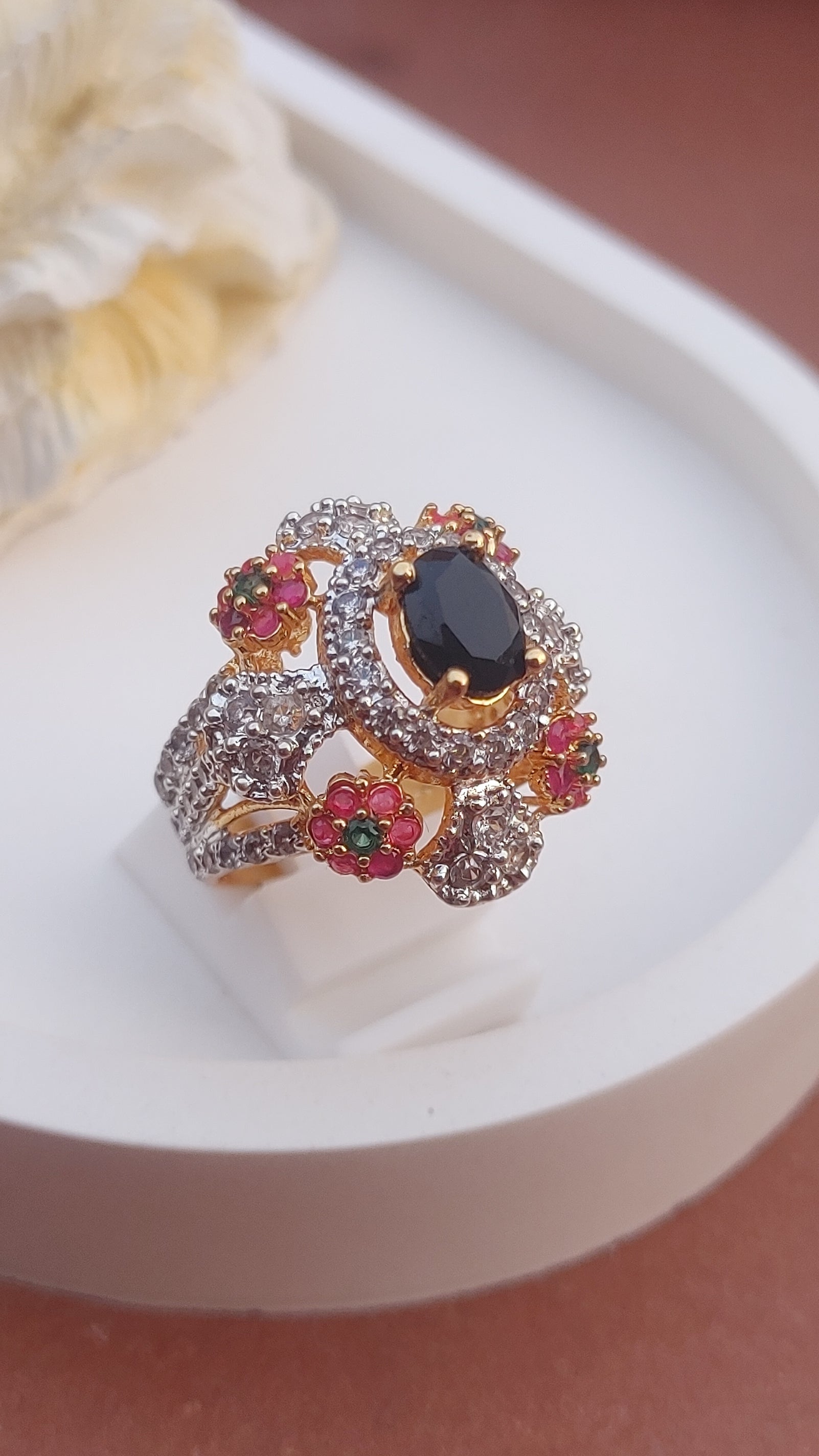 8Colors | Zircon Judao Rings with Real Stone | 18K Gold Polish | Adjustable Size | 3Yrs Warranty | MR-330