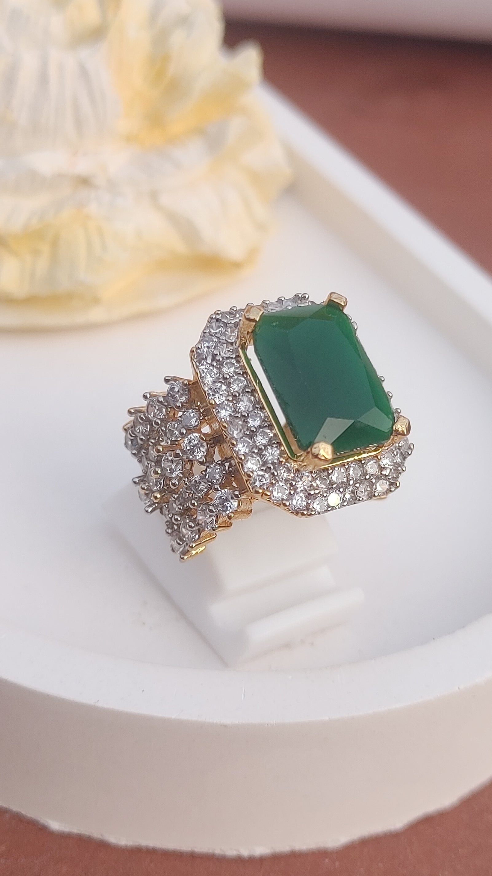 7Colors | Zircon Judao Rings with Real Stone | 18K Gold Polish | Adjustable Size | 3Yrs Warranty | MR-202