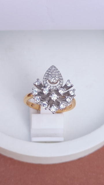 Diamond cut Zircon | judao ring | 22k gold polish | MR-171