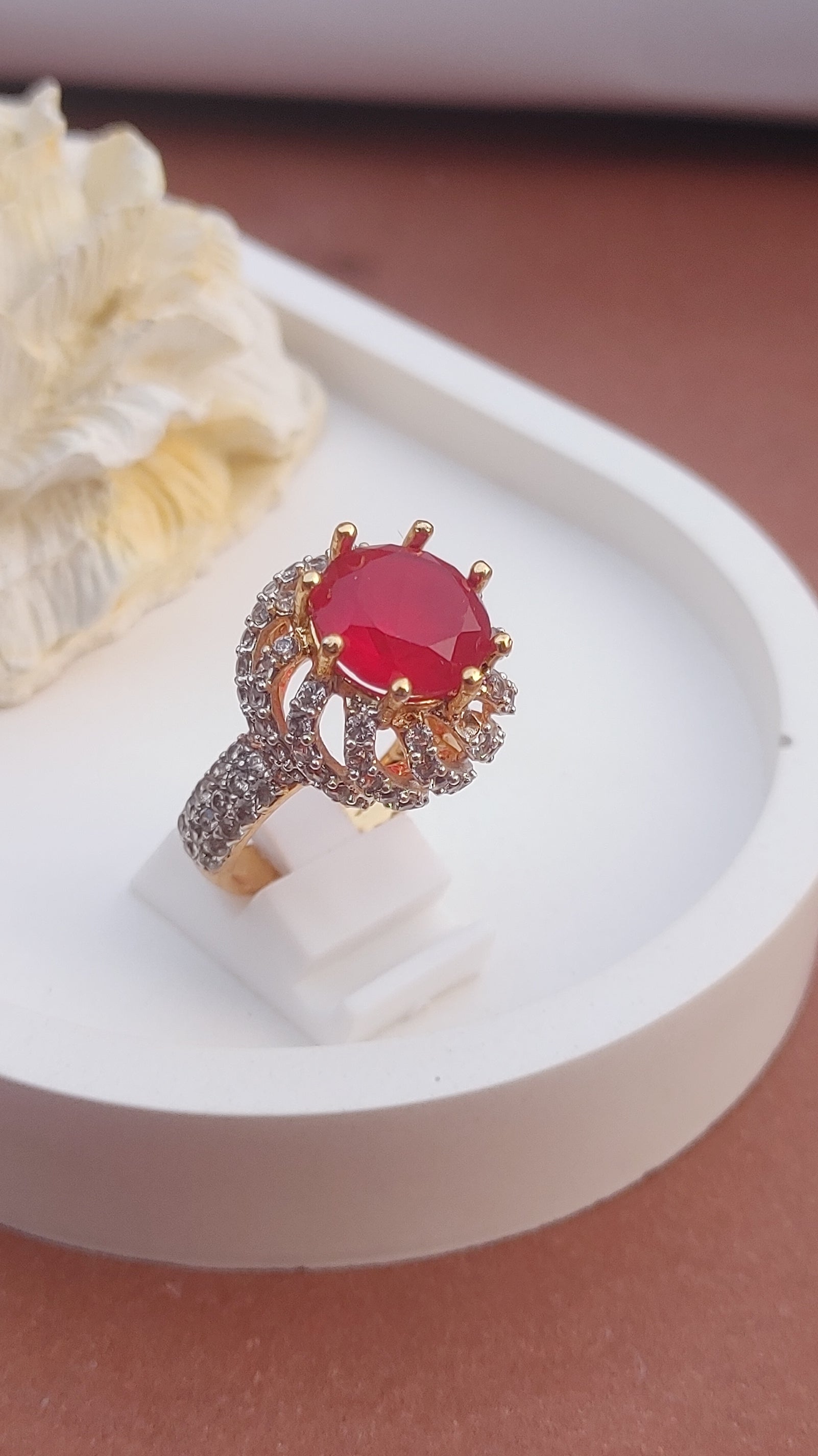 4Colors | Zircon Judao Rings with Real Stone | 18K Gold Polish | Adjustable Size | 3Yrs Warranty | MR-502