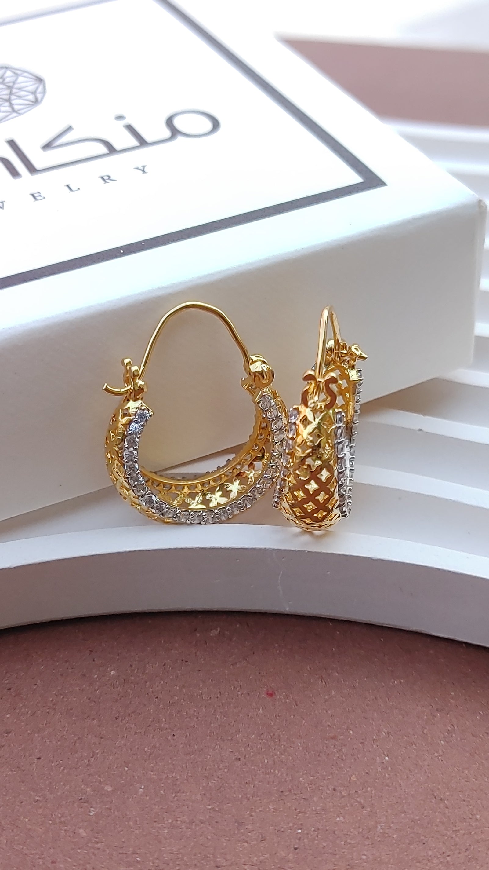 4 Designs Handmade Judao  bali with Real Stone Original 18K Gold Polish/ME-344