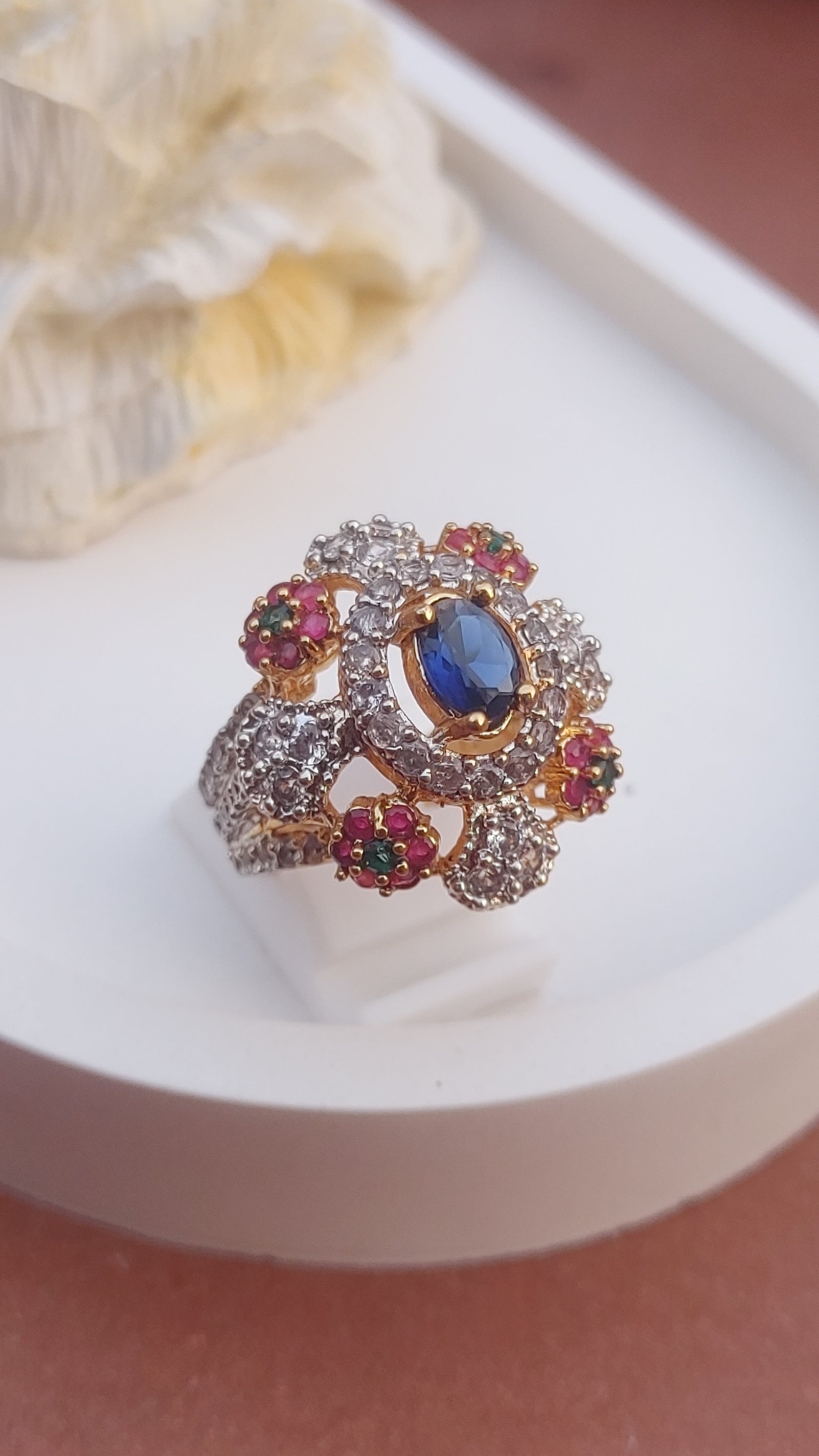 8Colors | Zircon Judao Rings with Real Stone | 18K Gold Polish | Adjustable Size | 3Yrs Warranty | MR-330