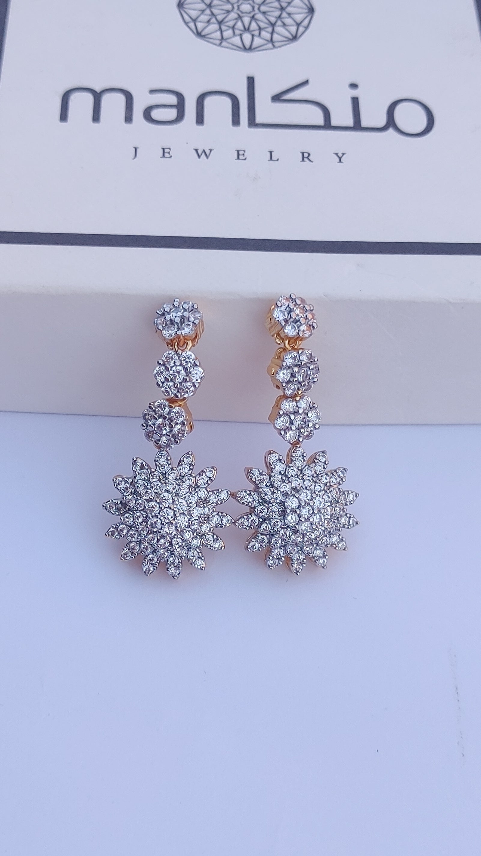 Handmade Judao earings with Real Stone Original 22K Gold Polish-ME-789