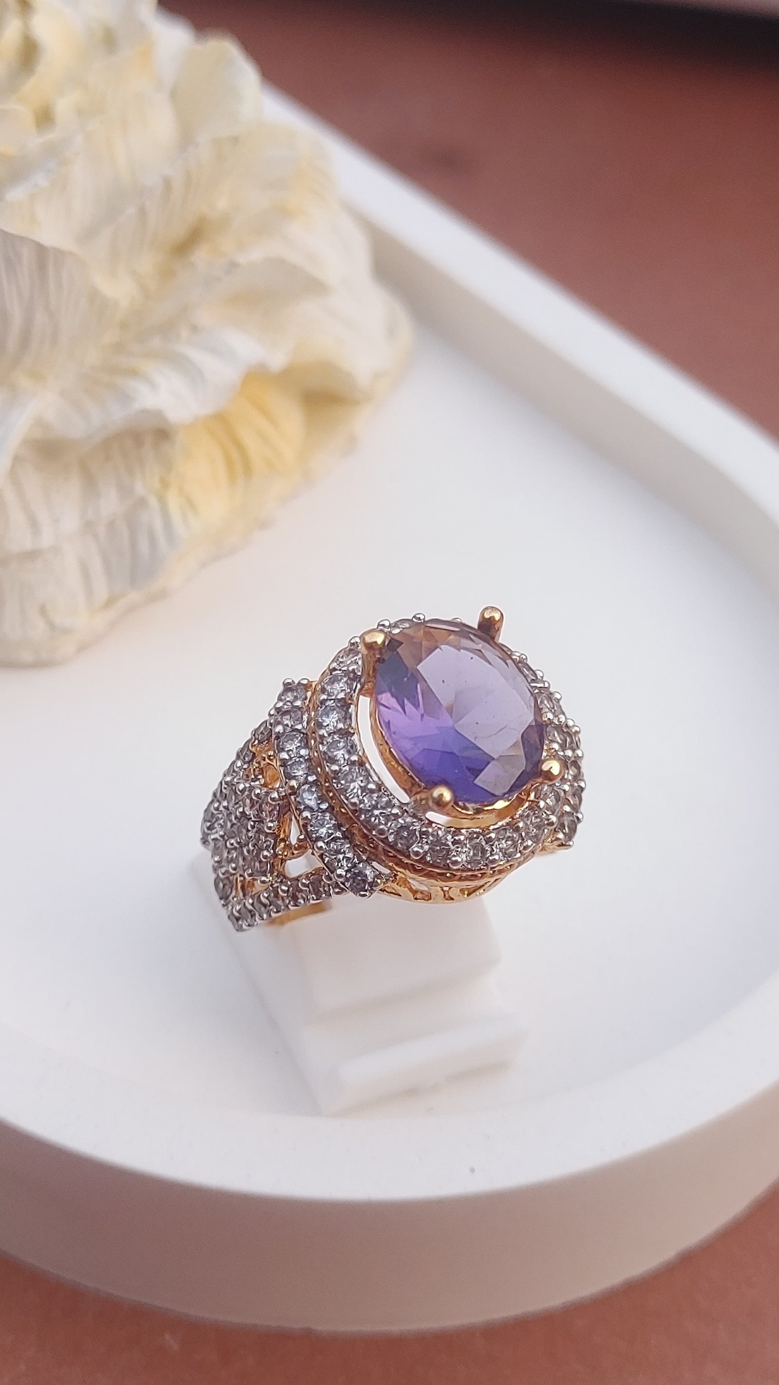 8Colors | Zircon Judao Rings with Real Stone | 18K Gold Polish | Adjustable Size | 3Yrs Warranty | MR-441