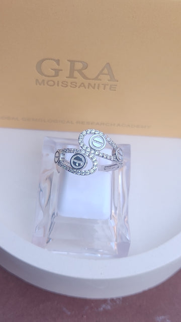925 SILVER STERLING RING WITH MOISSANITE DIAMOND - s15