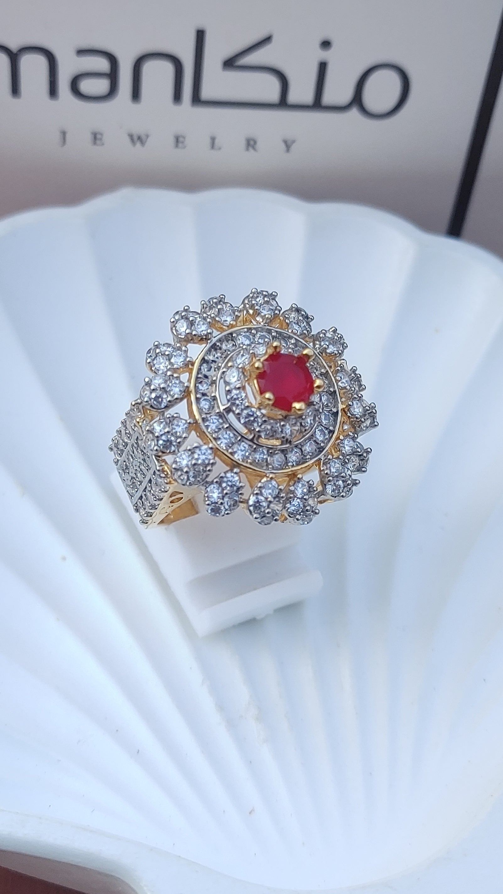 5 Colors | Zircon Judao Rings with Real Stone | 18K Gold Polish | Adjustable Size | 3Yrs Warranty | MR-352