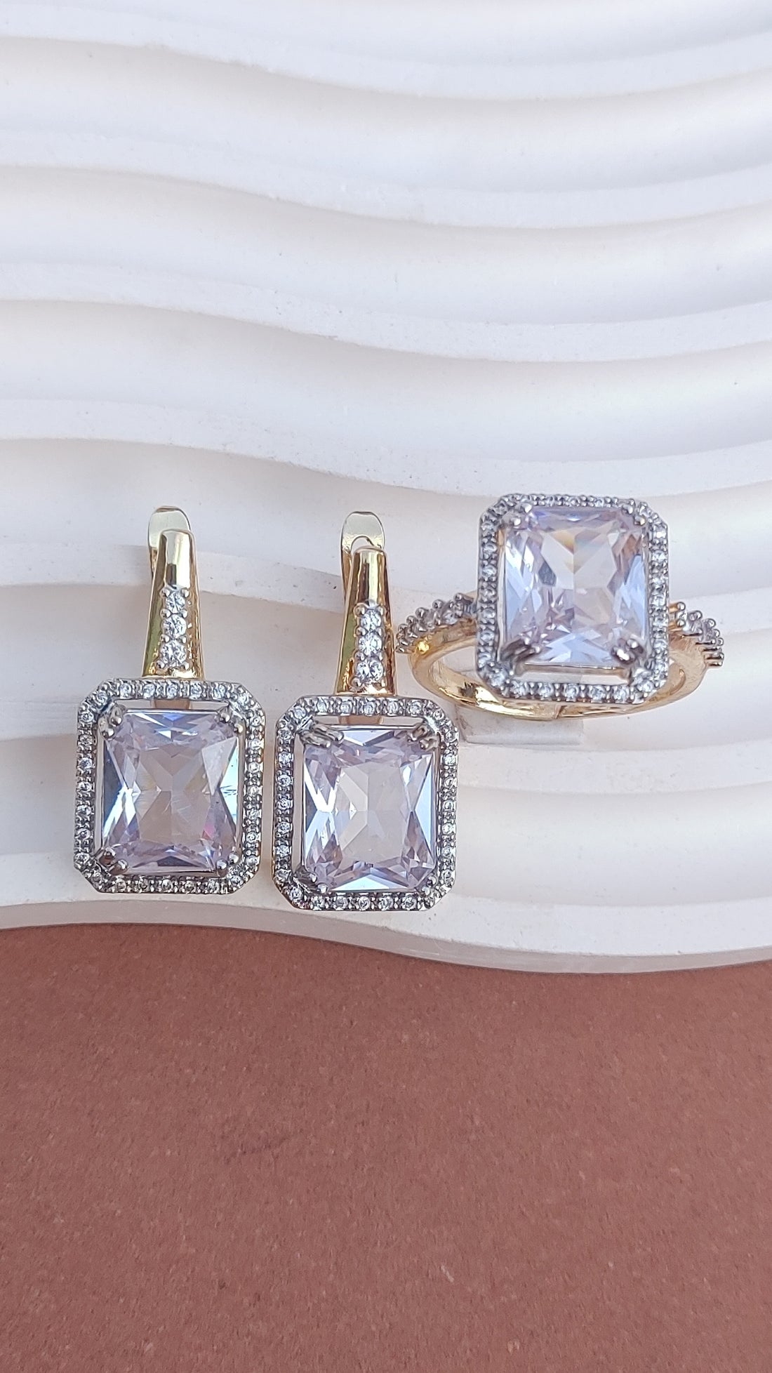 Designer Judao Zircon Earrings & ring | Original Zircon Stones | 5 Colors | ME-967