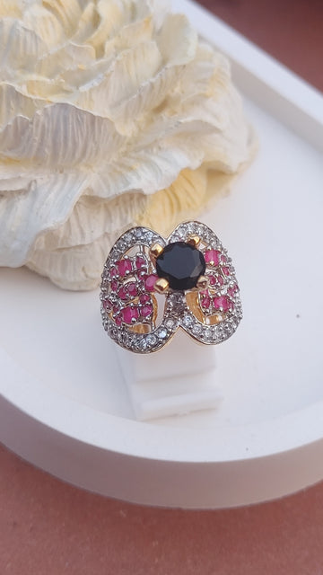 6Colors | Zircon Judao Rings with Real Stone | 18K Gold Polish | Adjustable Size | 3Yrs Warranty | MR-113