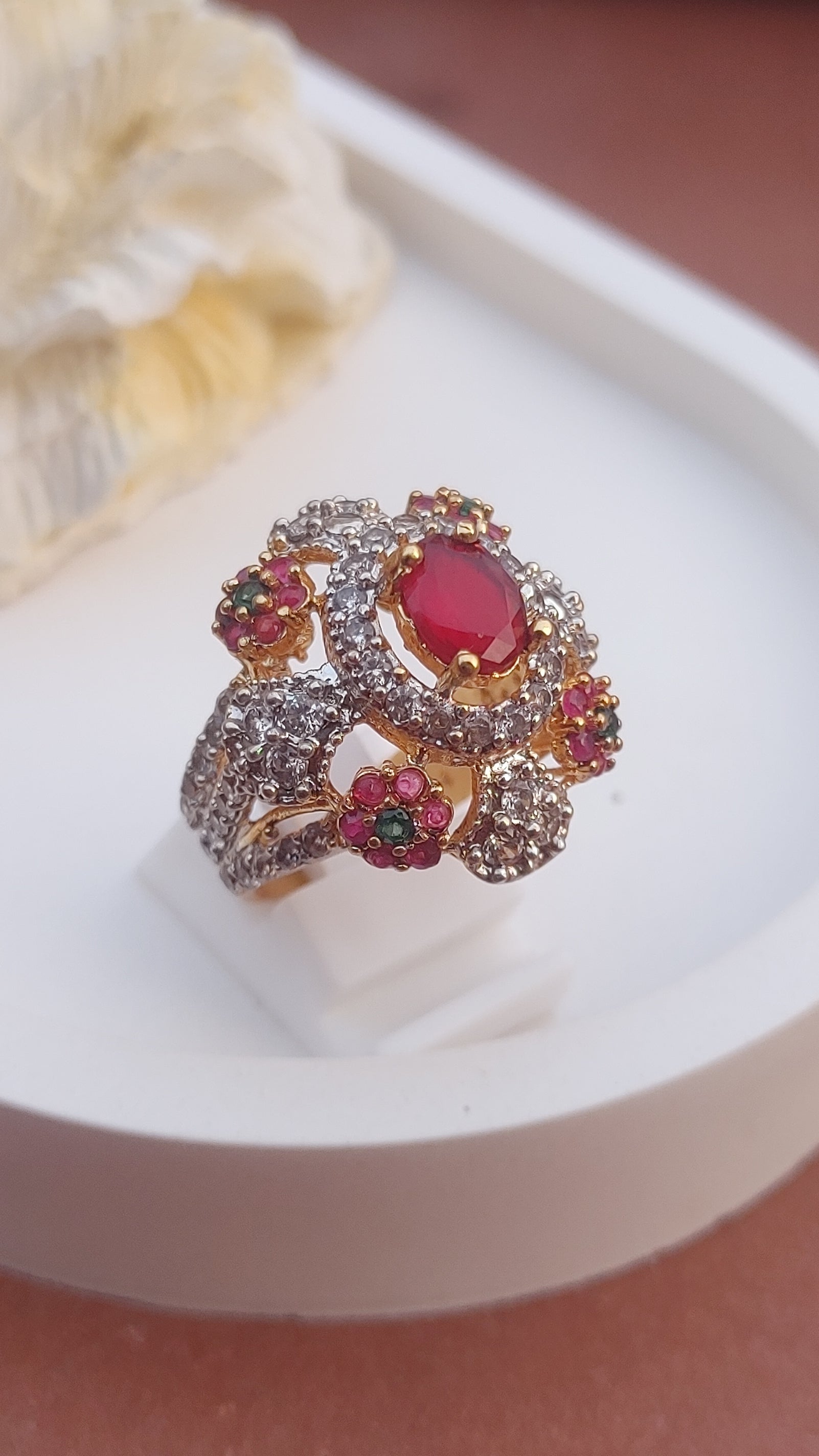 8Colors | Zircon Judao Rings with Real Stone | 18K Gold Polish | Adjustable Size | 3Yrs Warranty | MR-330